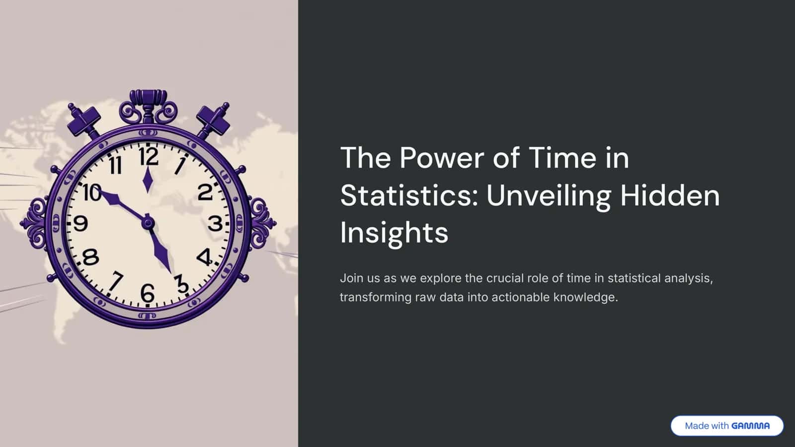 The Power of Time in Statistics