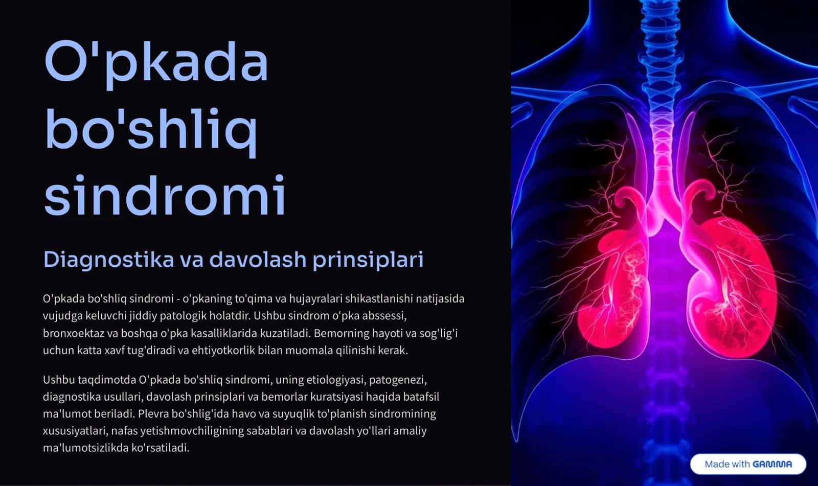 O'pkada bo'shliq sindromi