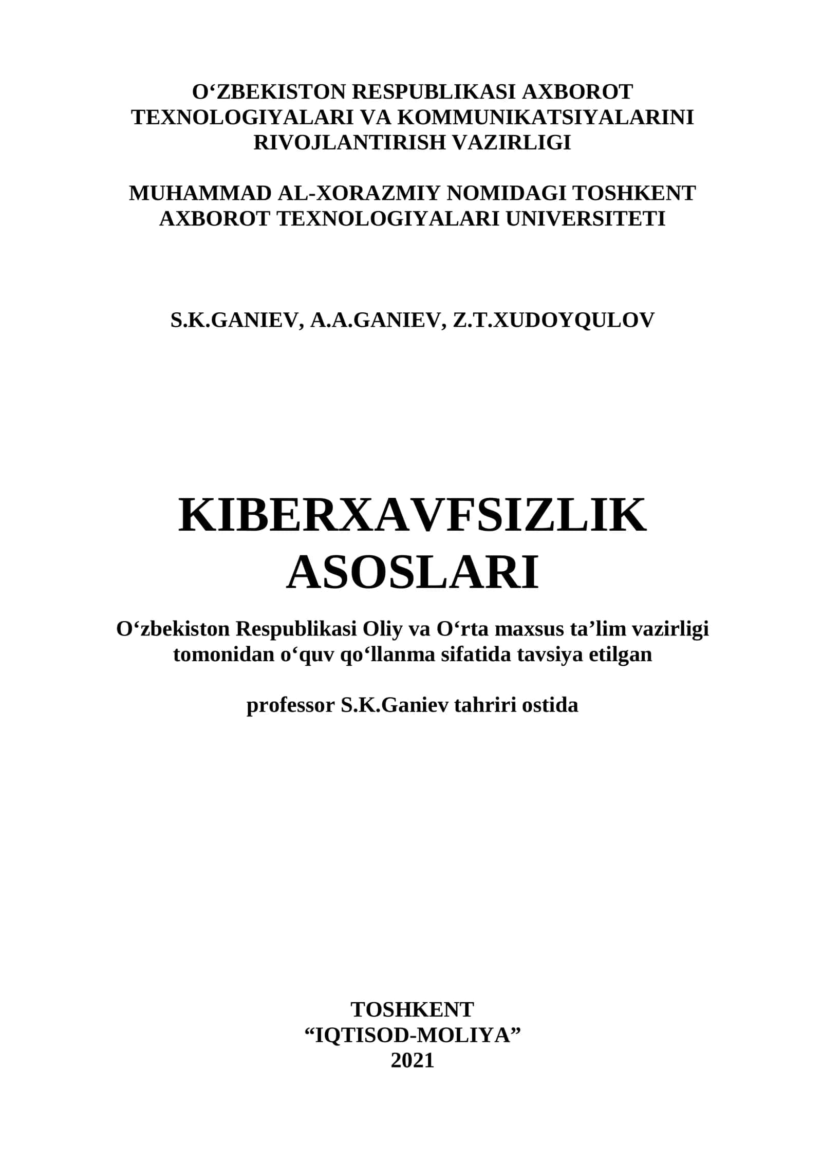 G 19 Kiberxavfsizlik asoslari