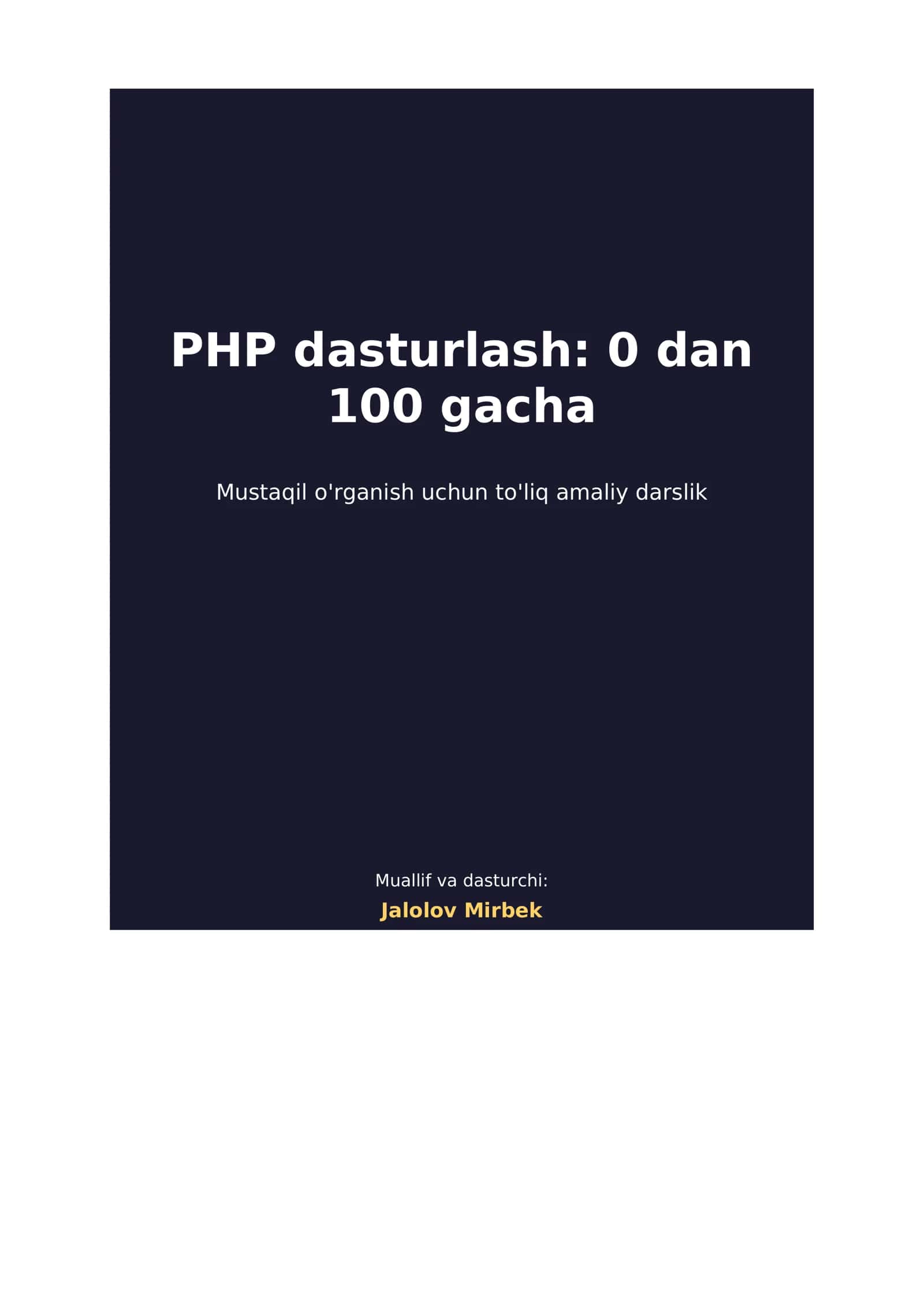 PHP dasturlash
