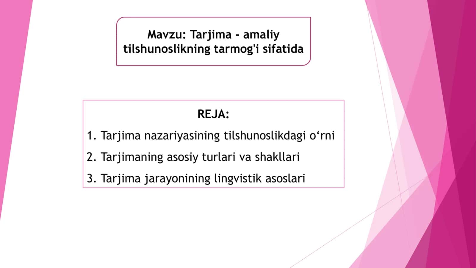 Tarjima -amaliy tilshunoslikning tarmog'i sifatida