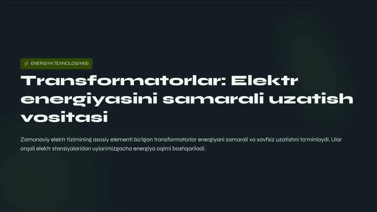 ENERGIYA TEXNOLOGIYASI