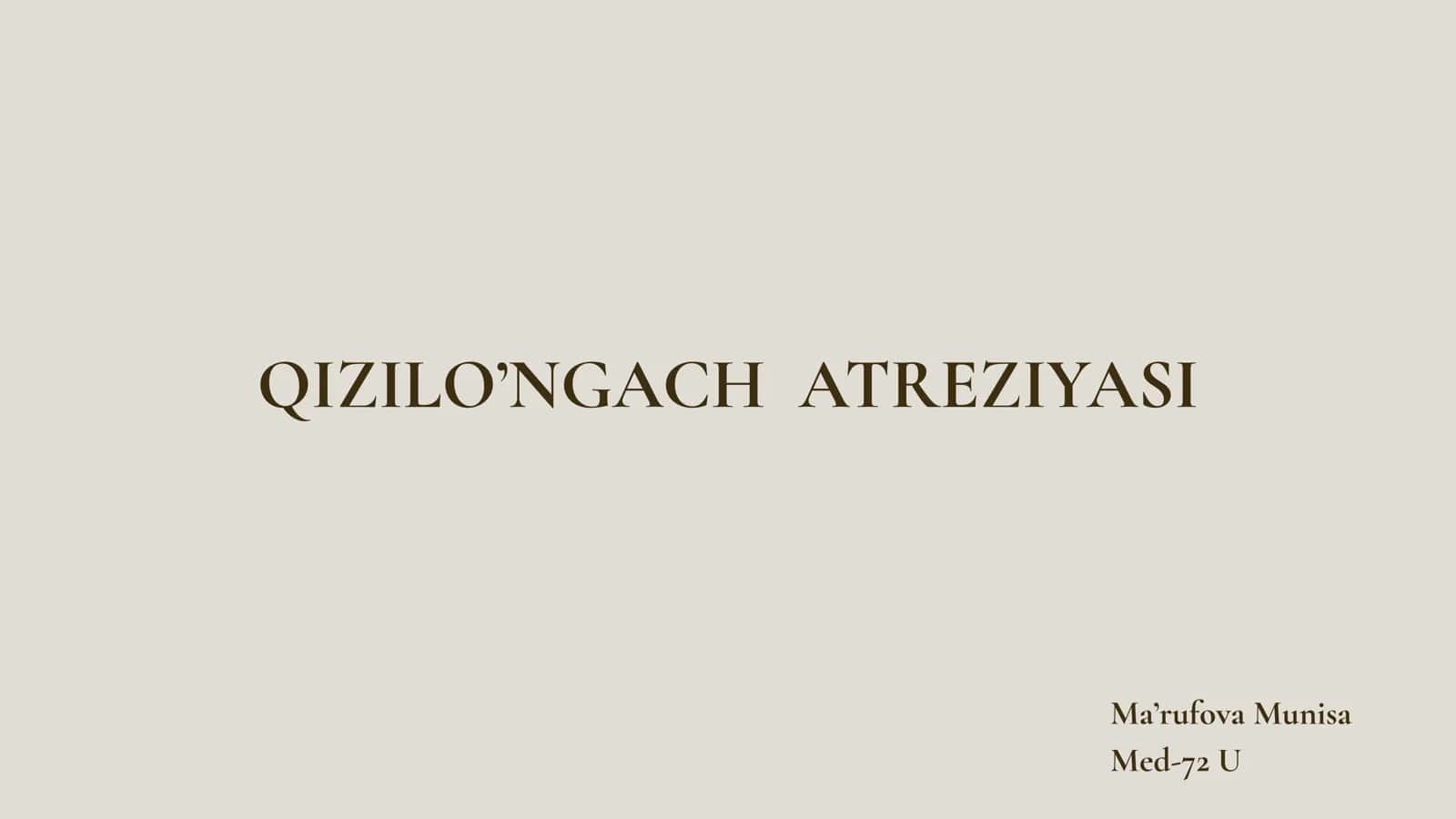 QIZILO’NGACH ATREZIYASI