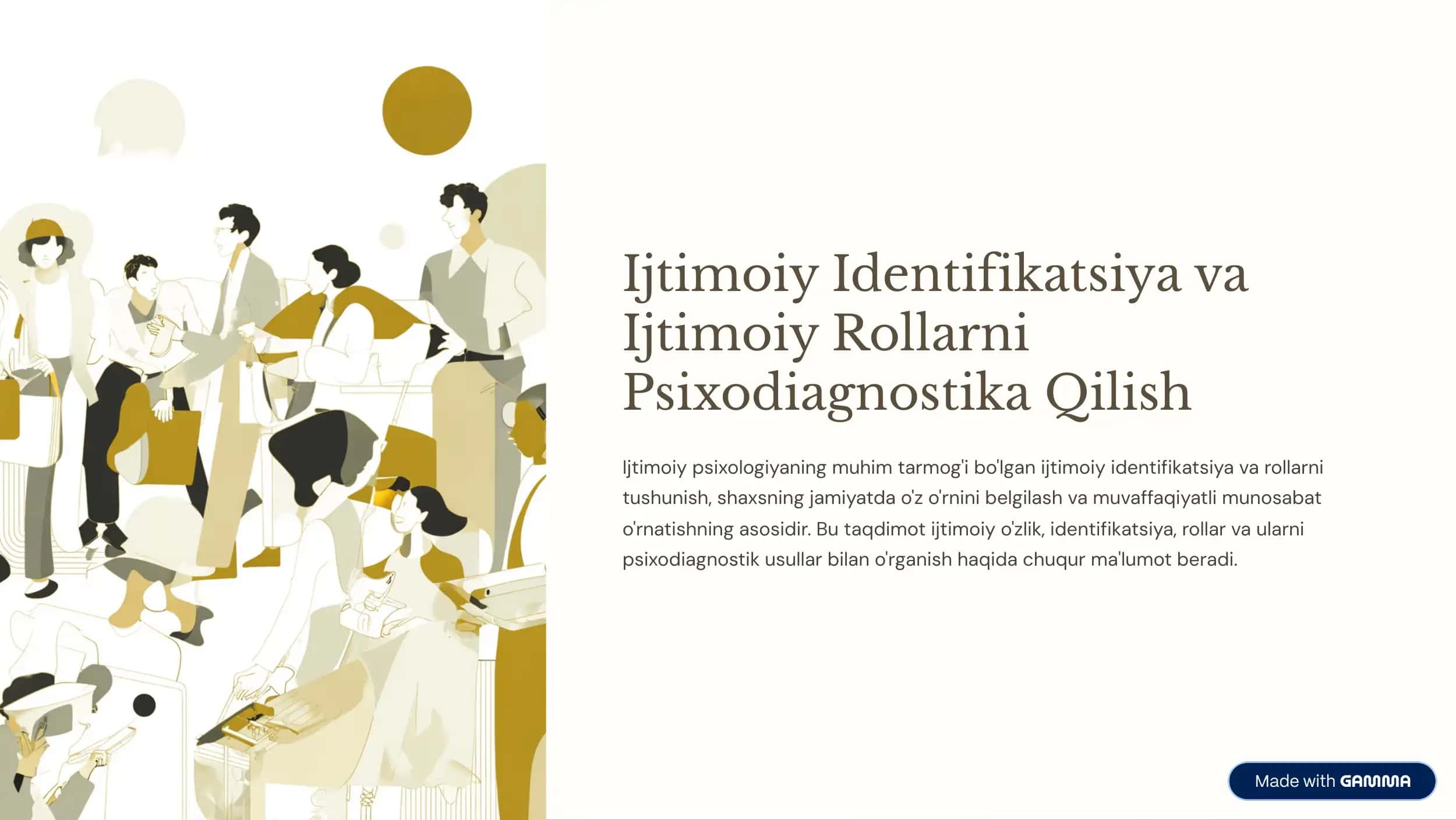 Ijtimoiy Identifikatsiya va Ijtimoiy Rollarni Psixodiagnostika