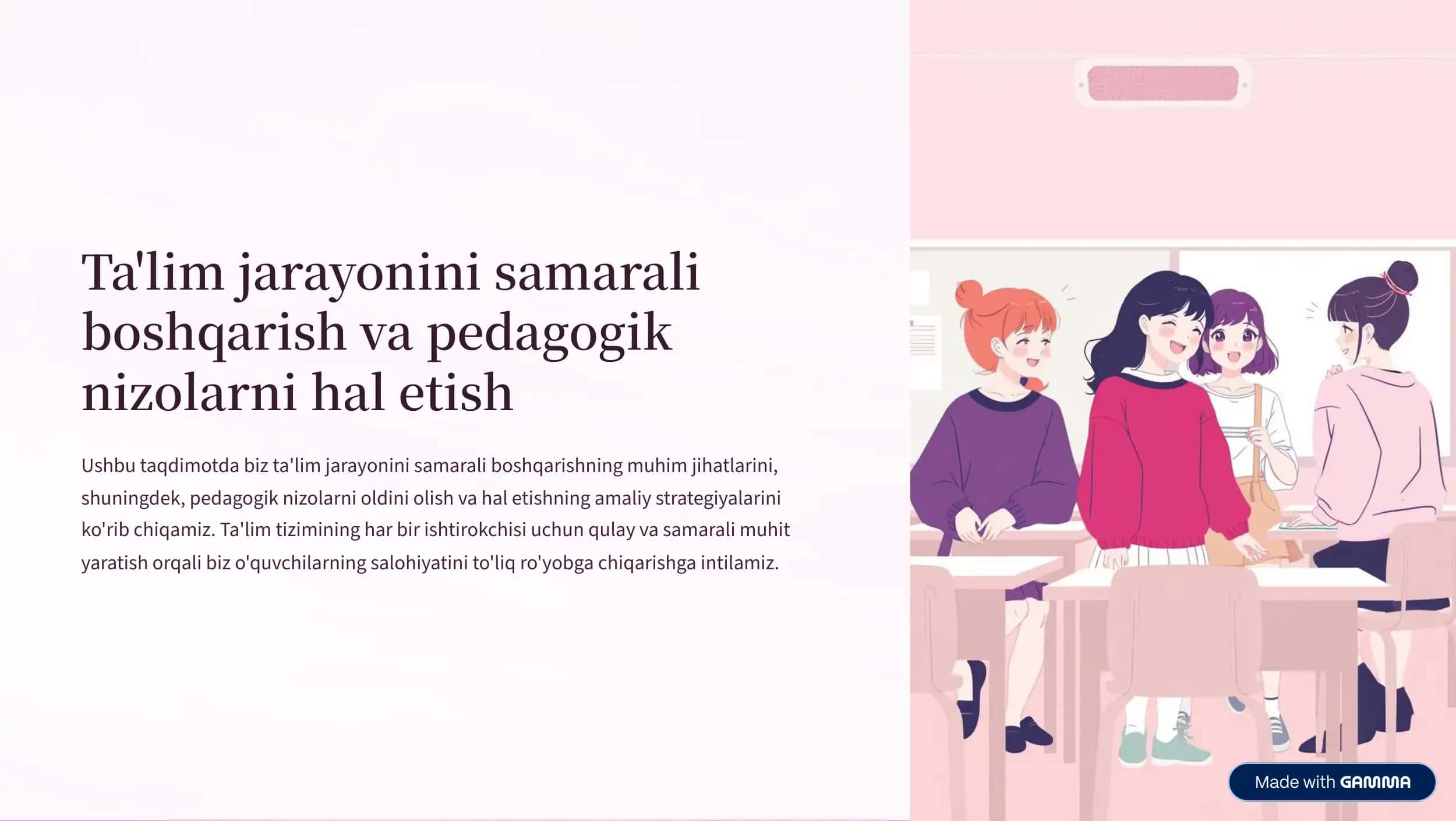 Talim jarayonlarini samarali boshqarish