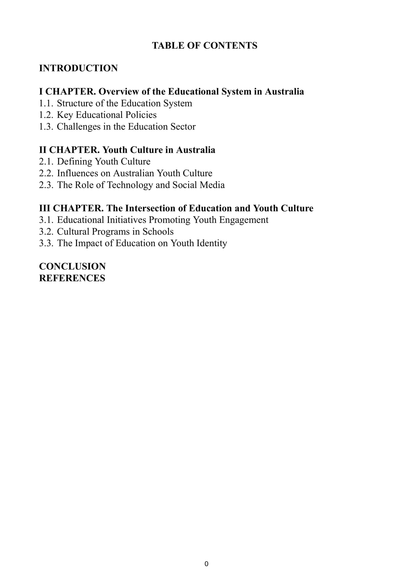 TABLE OF CONTENTS