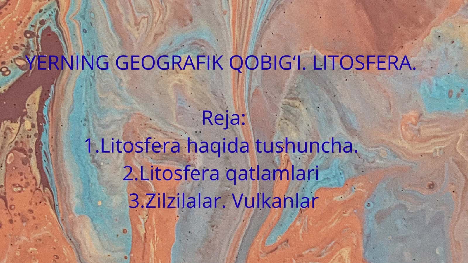 Yerning geografik qobigʻi. Letosfera