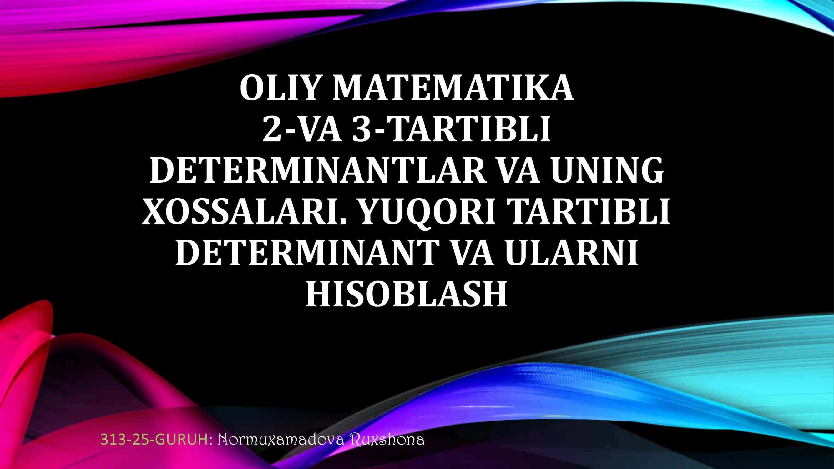OLIY MATEMATIKA