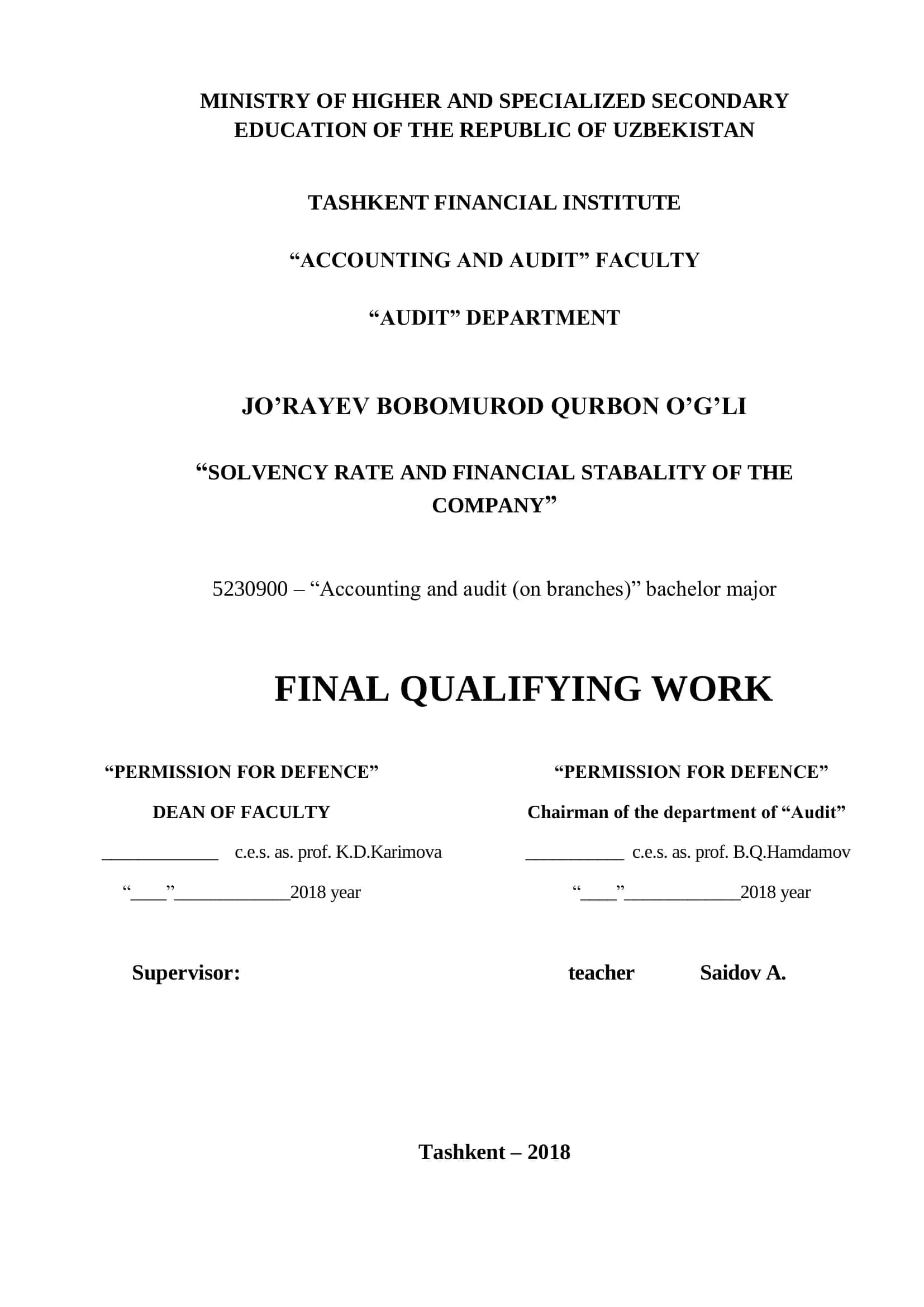 SOLVENCY RATE AND FINANCIAL STABILITY OF THE COMPANY