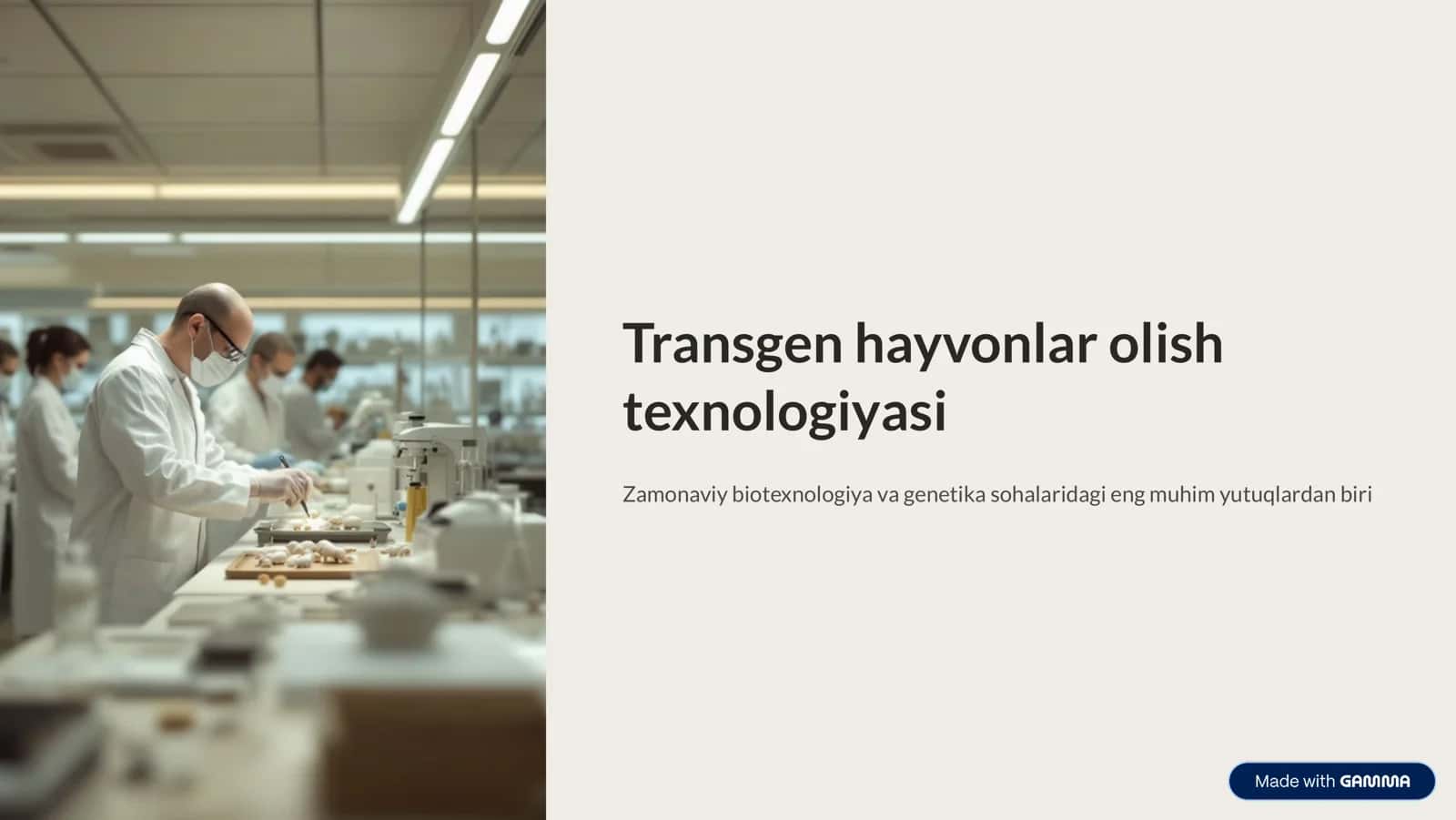 Transgen hayvonlar olish texnologiyasi