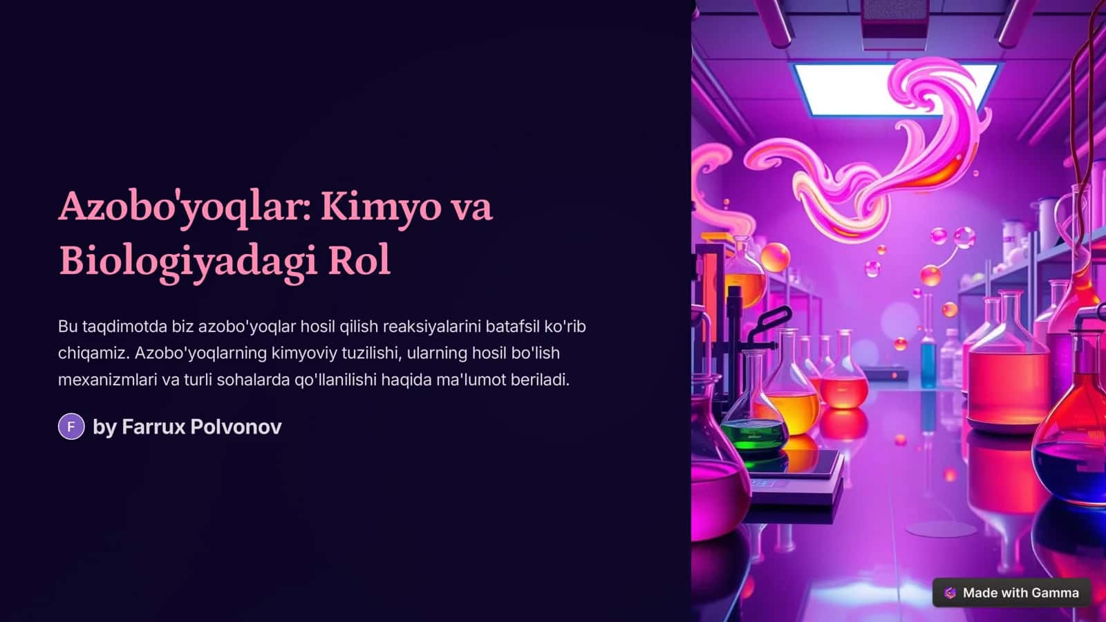 Azobo'yoqlar: Kimyo va Biologiyadagi Rol