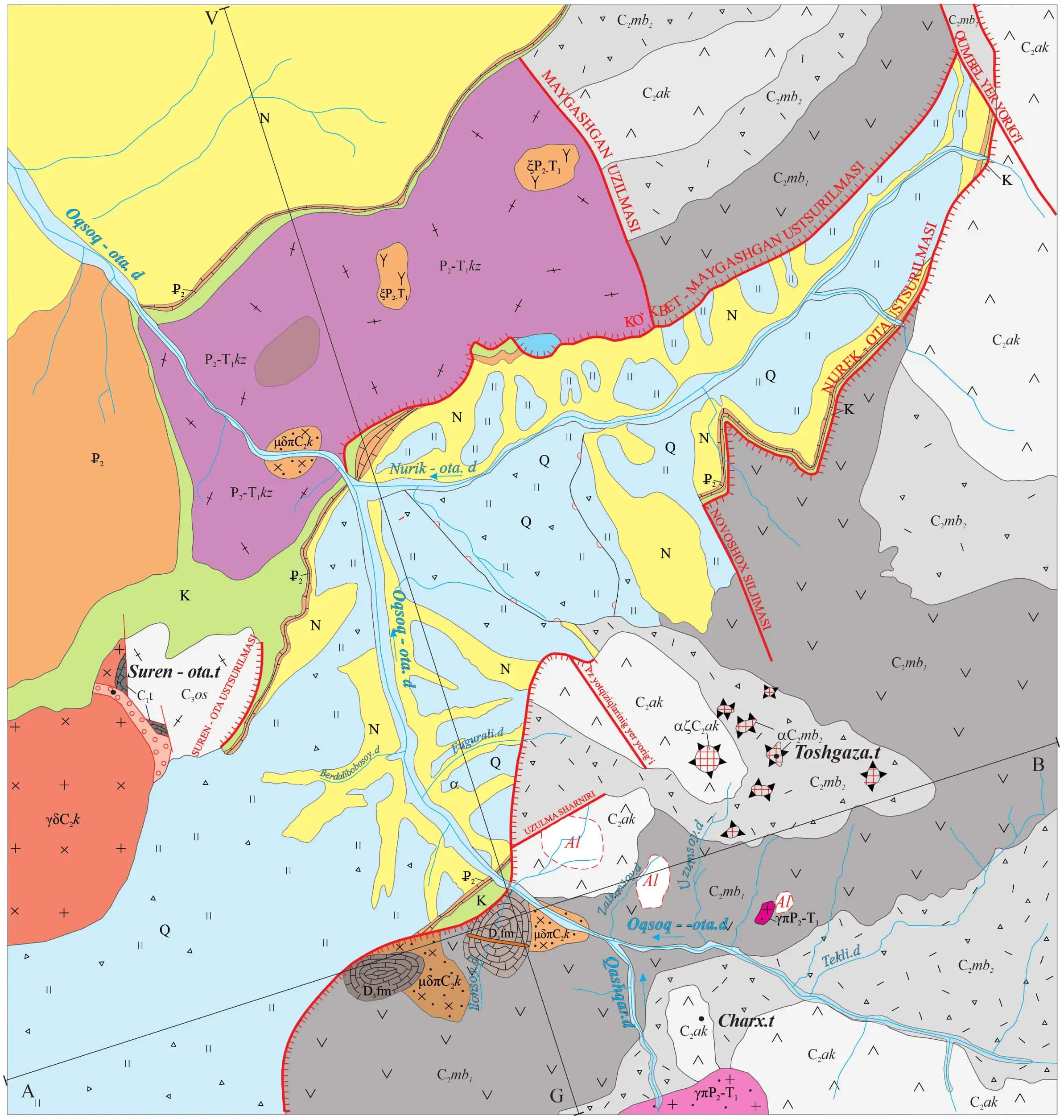Geologik xarita Oqsoq-ota
