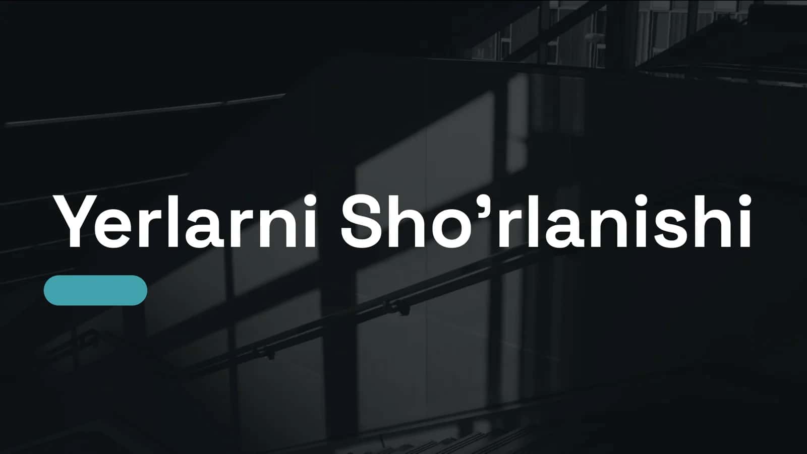 Yerlarni Sho'rlanishi