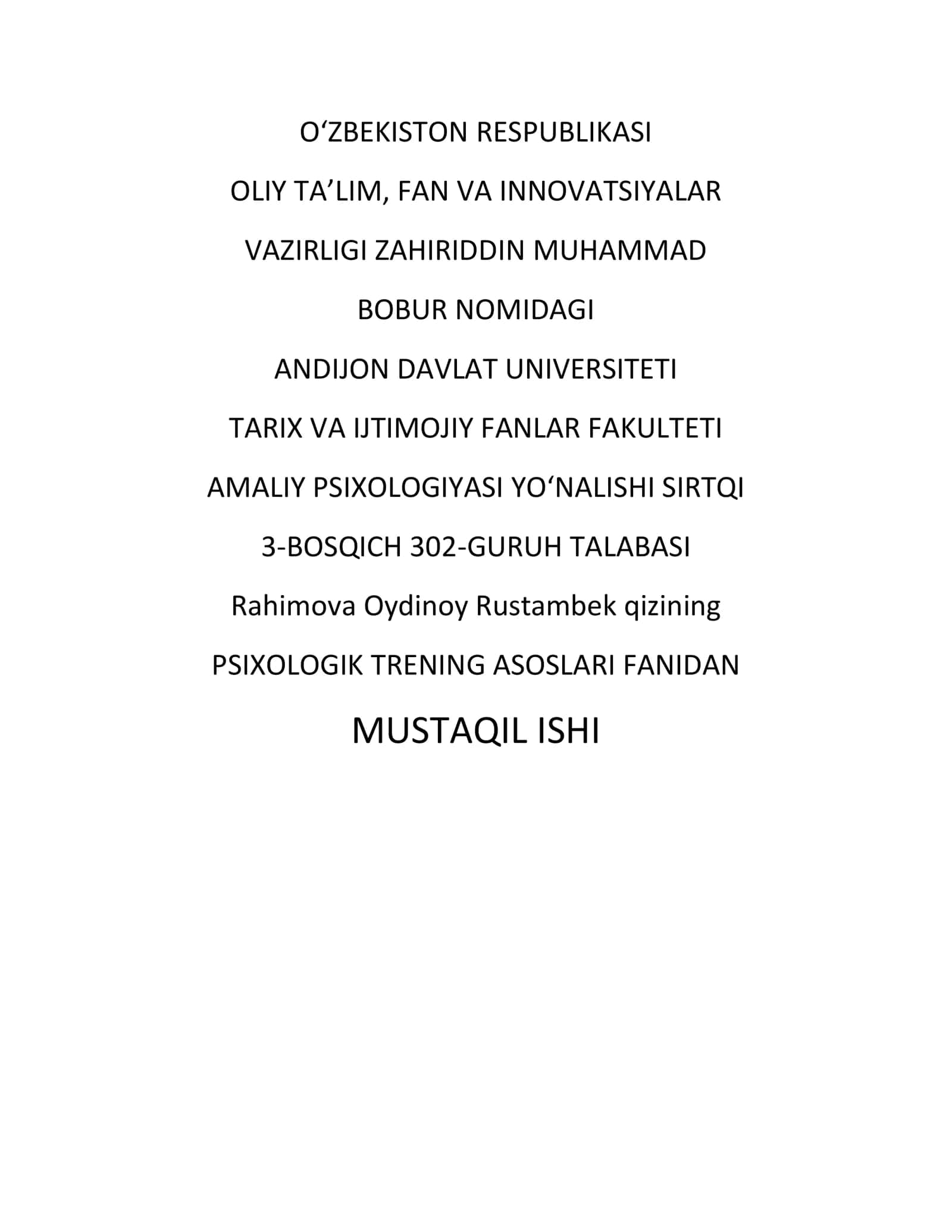 Psixologik trening