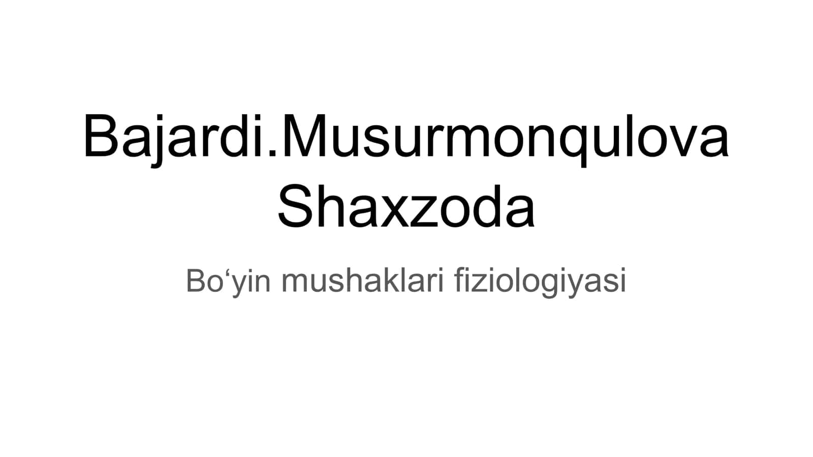 Boʻyin mushaklari fiziologiyasi