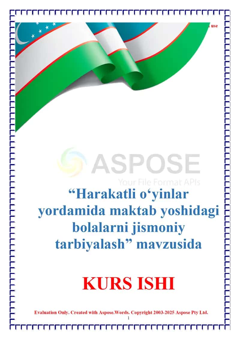 Harakatli o‘yinlar yordamida maktab yoshidagi bolalarni jismoniy tarbiyalash