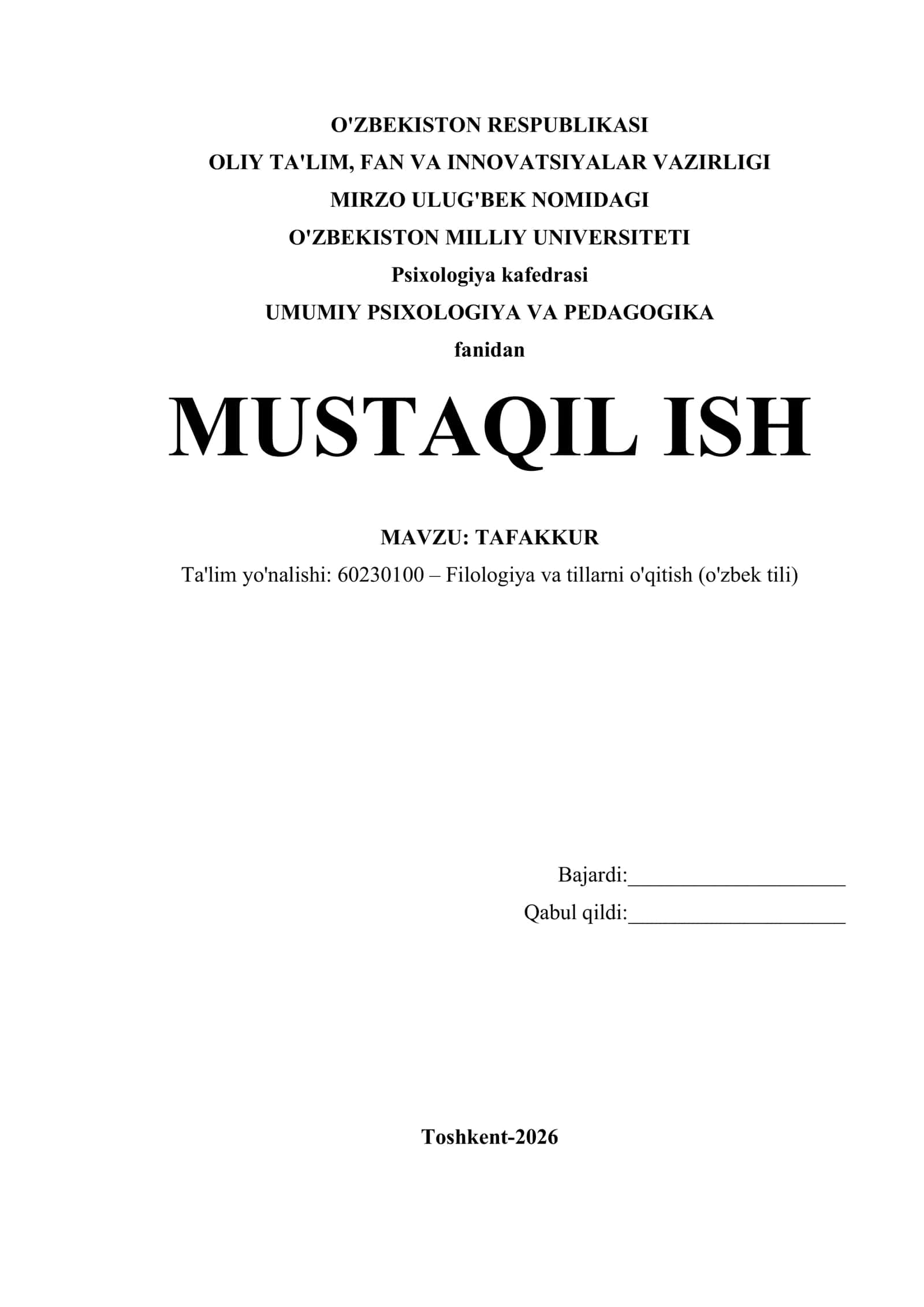 tafakkur turlari