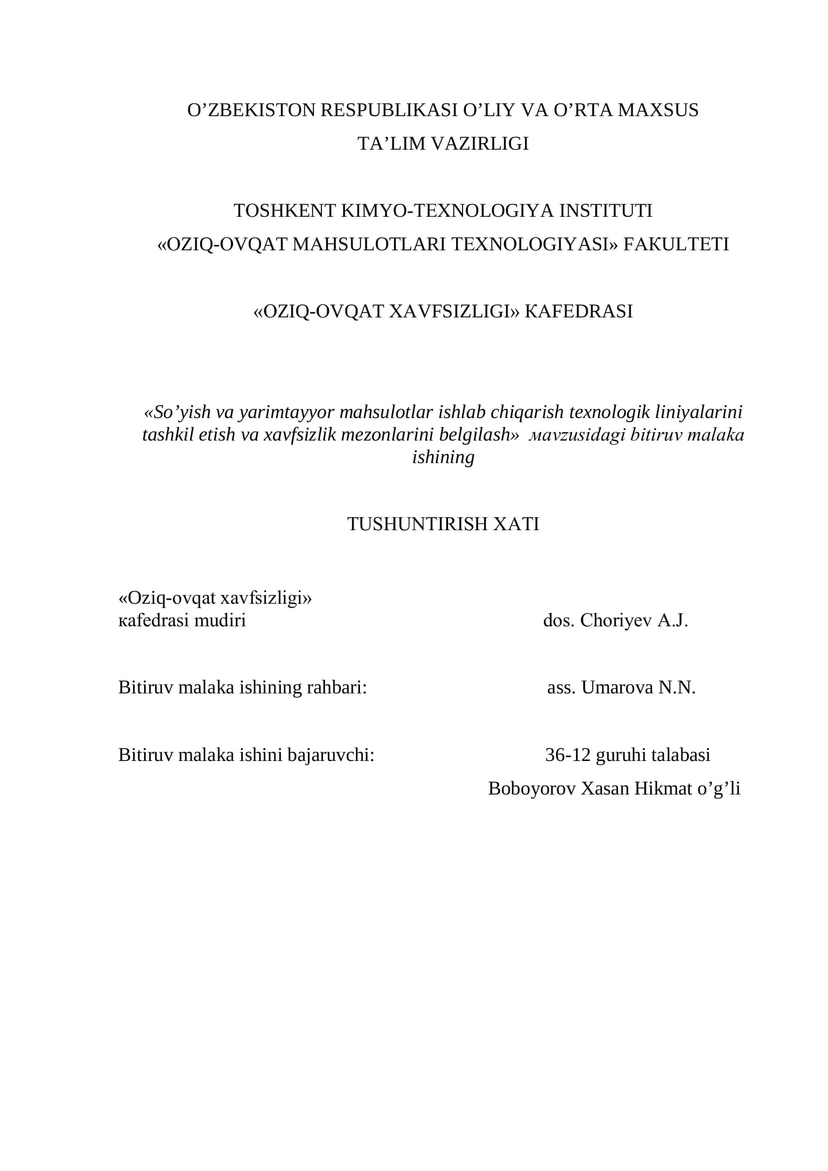 Oziq-ovqat haxfsizligi