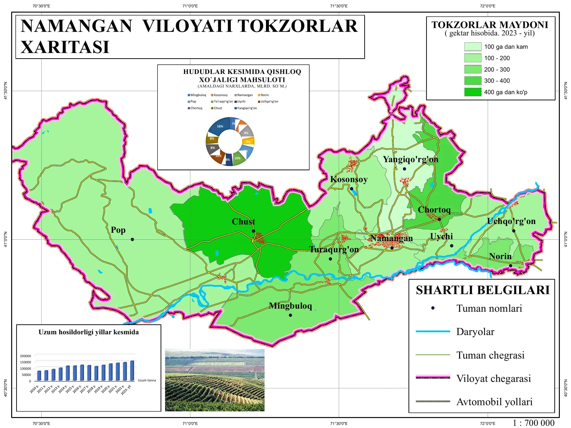 NAMANGAN VILOYATI TOKZORLAR XARITASI