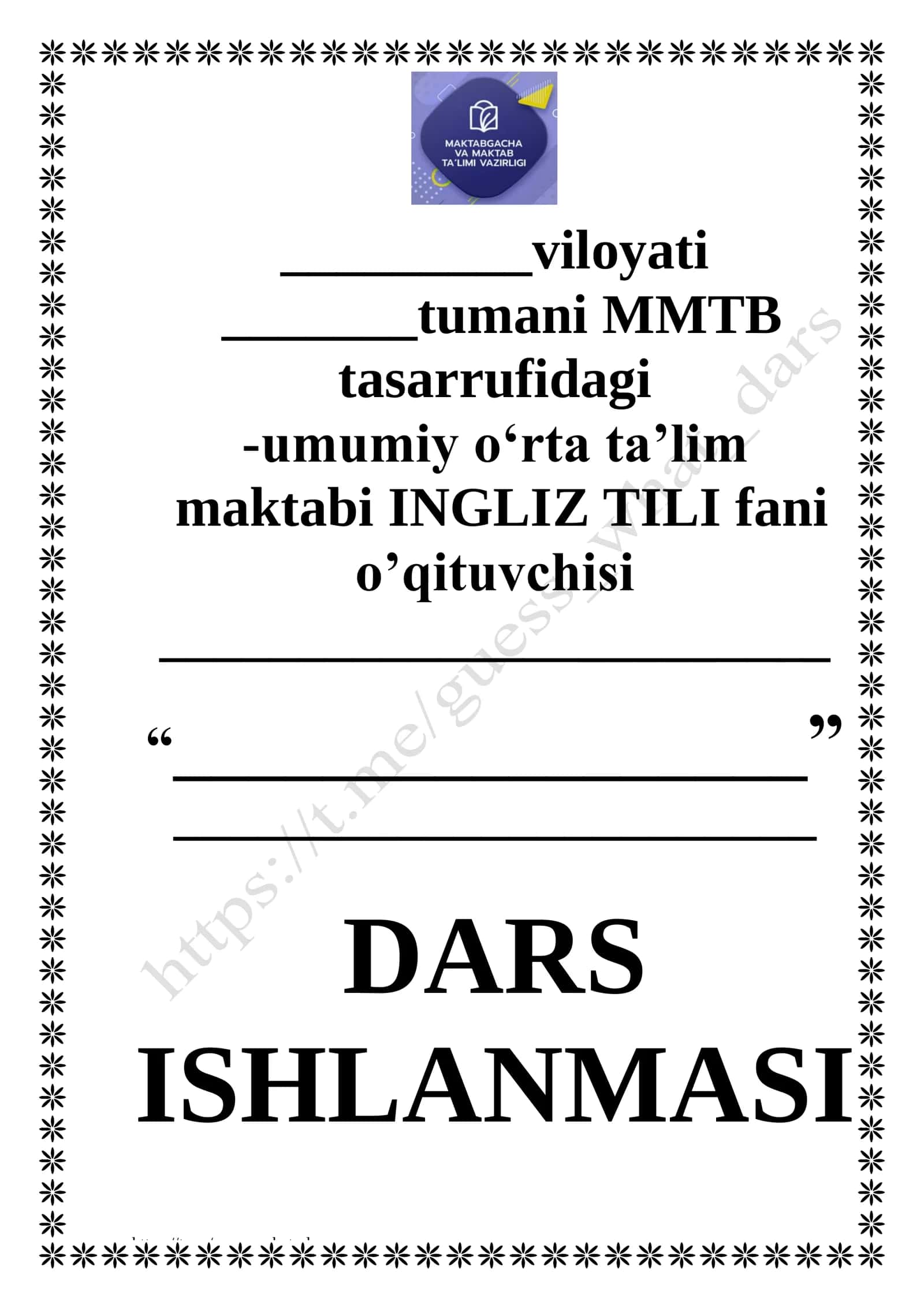 DARS ISHLANMASI school is fun