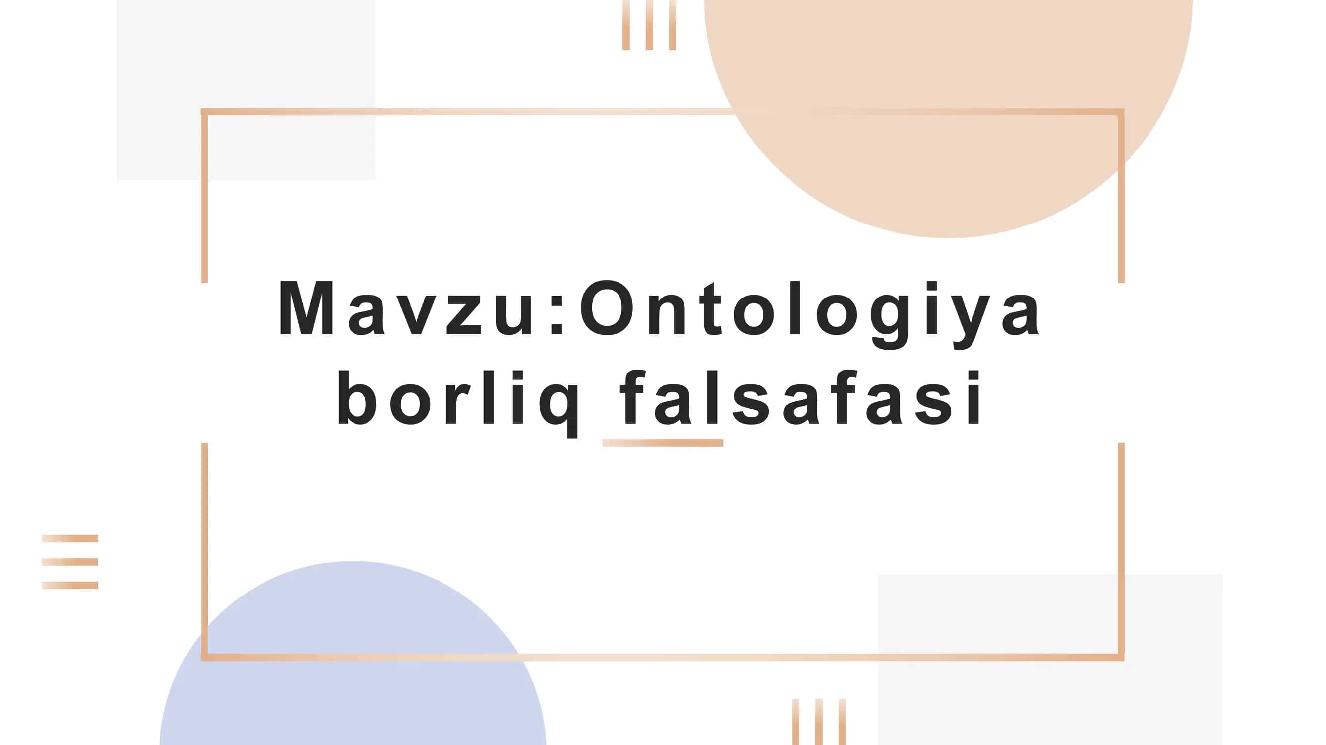Ontologiya