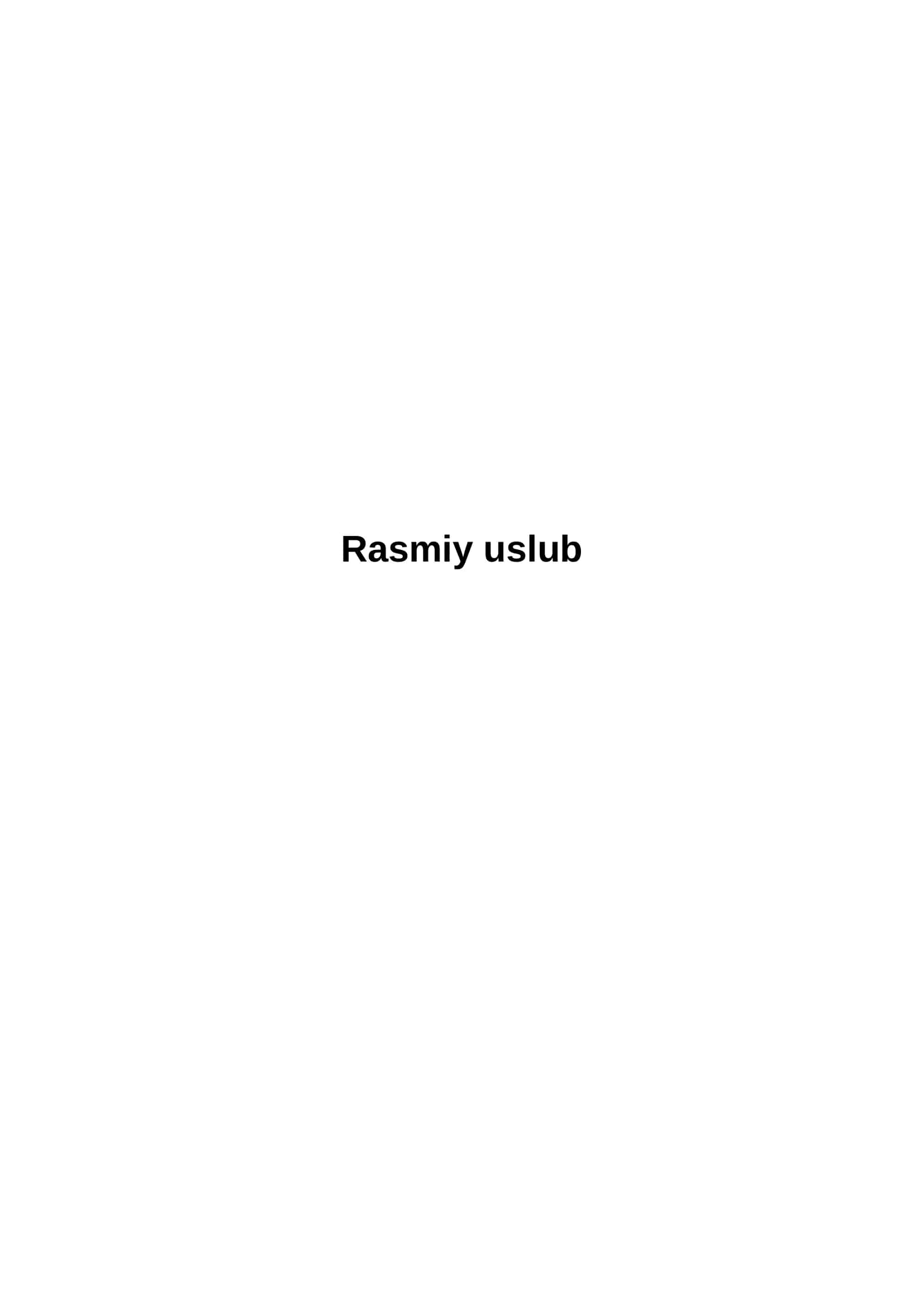 Rasmiy uslub