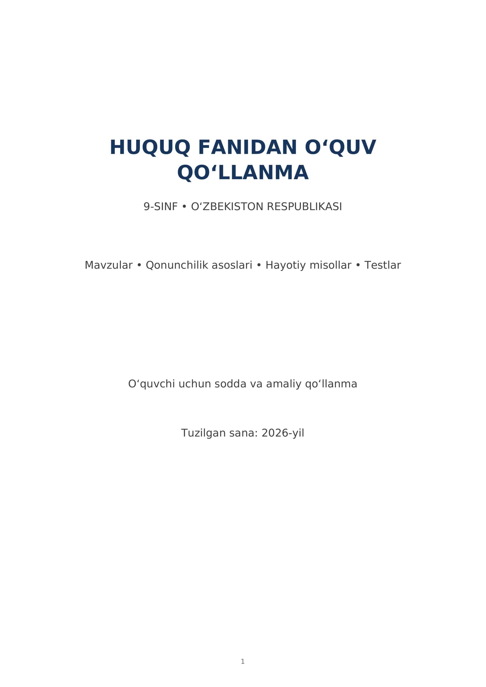 9-sinf huuq qoʻllanma