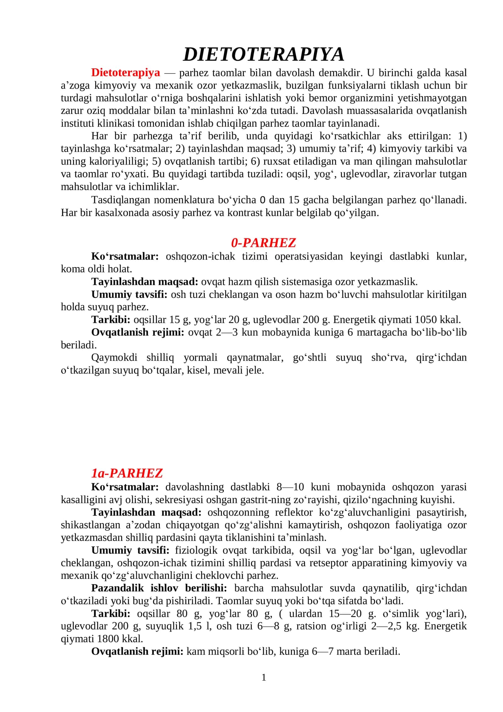 PARHEZ STOLLARI. DIETOTERAPIYA