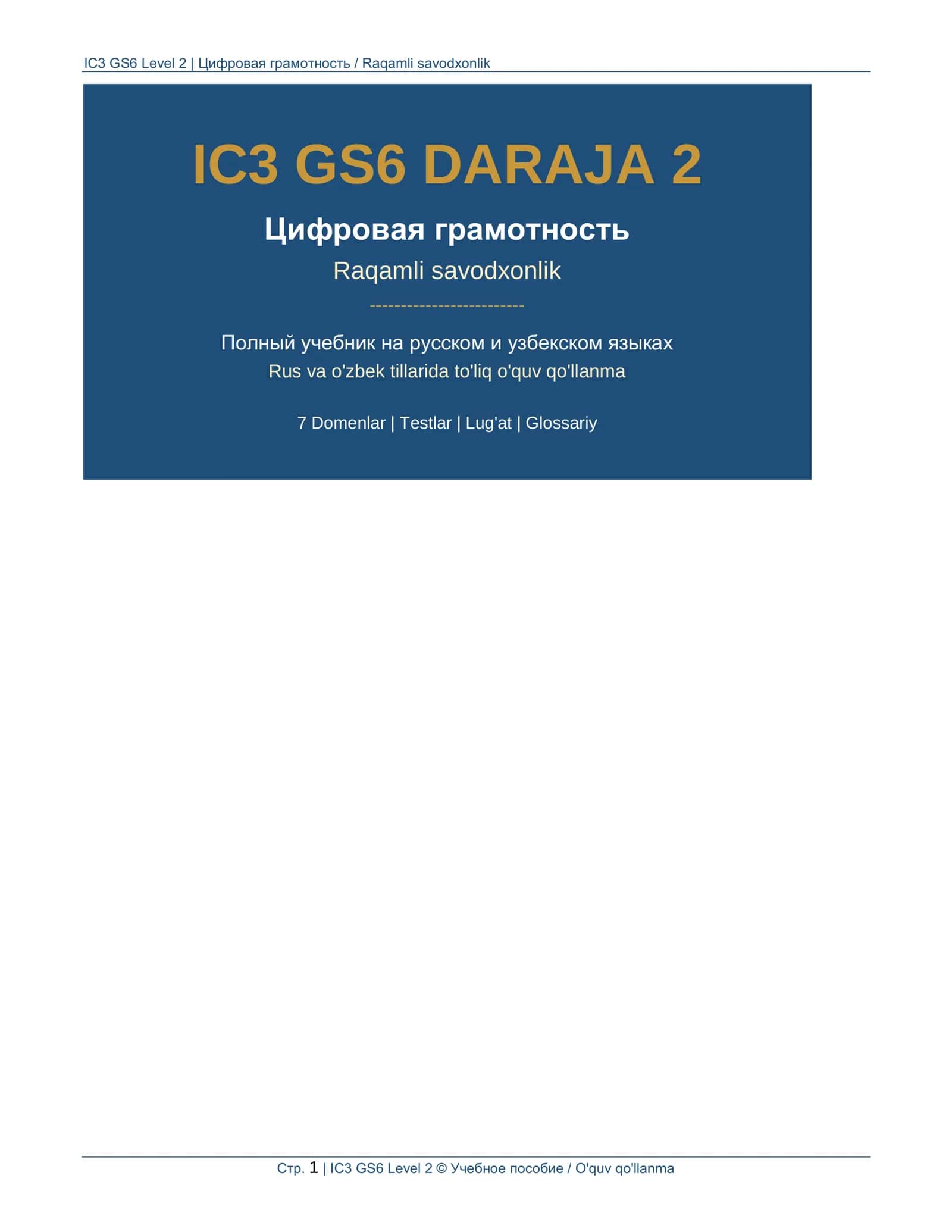 IC3 GS6 Level 2 RU-UZ
