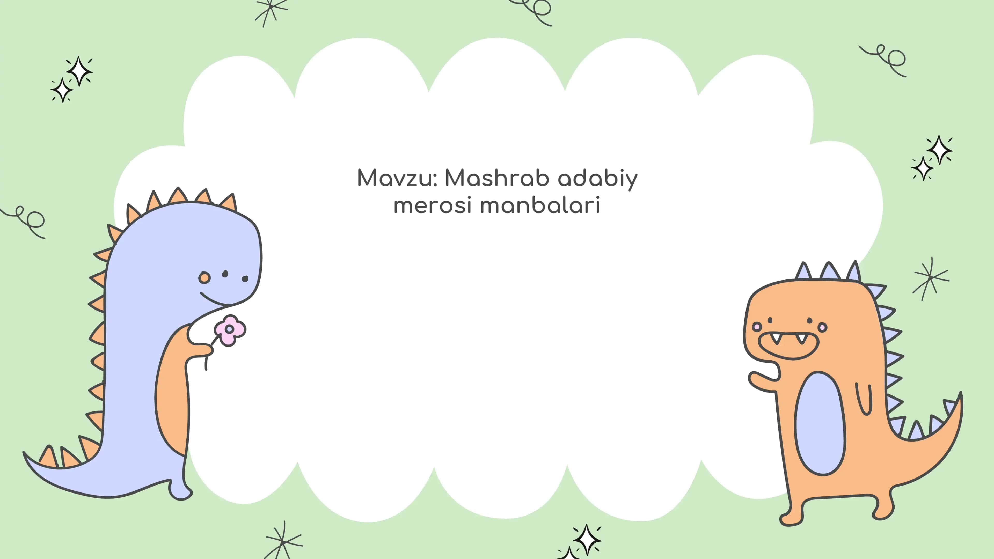 Mashrab adabiy merosi manbalari