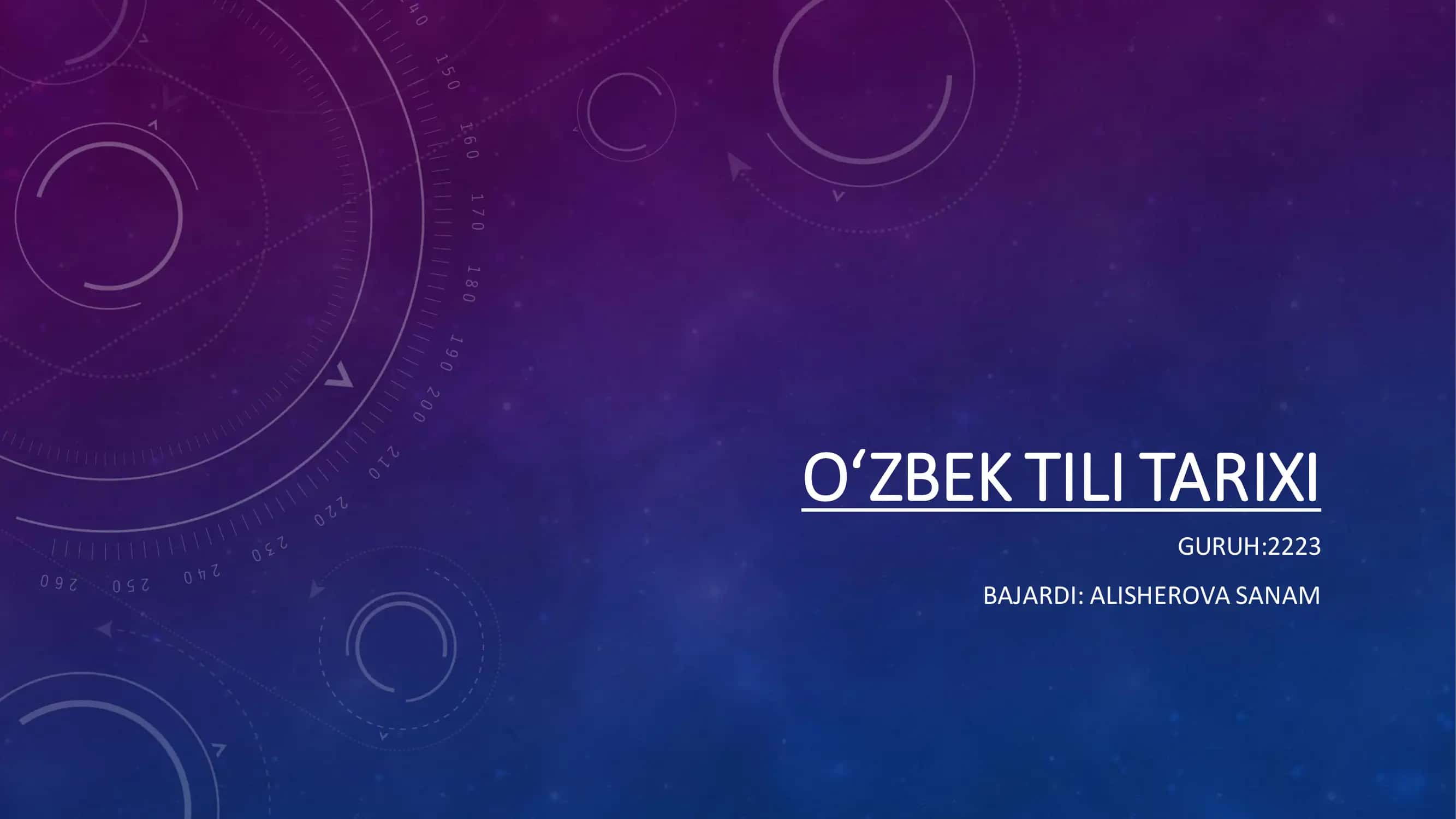 Oʻzbek Tili Tarixi