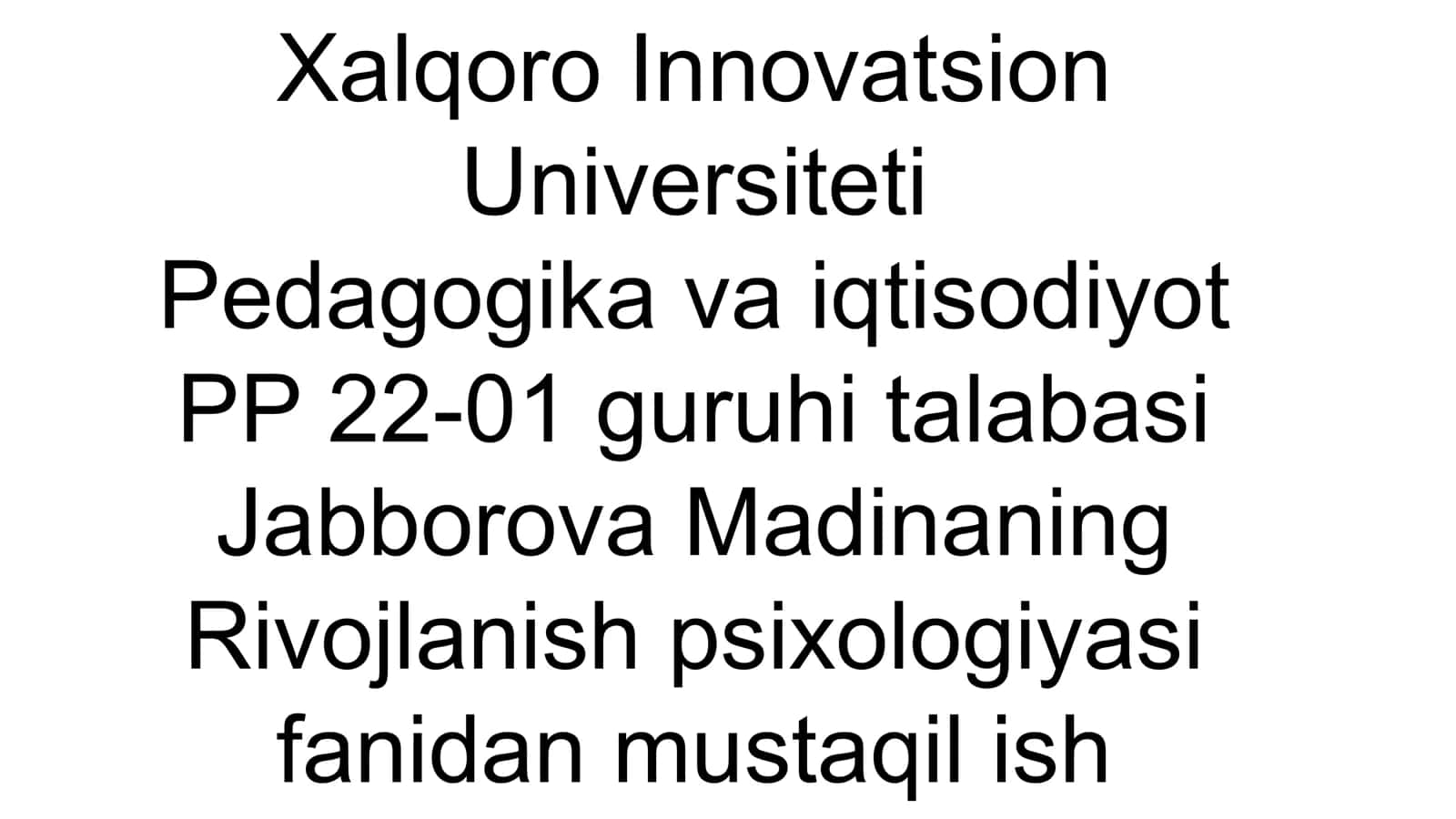 Xalqoro Innovatsion Universiteti