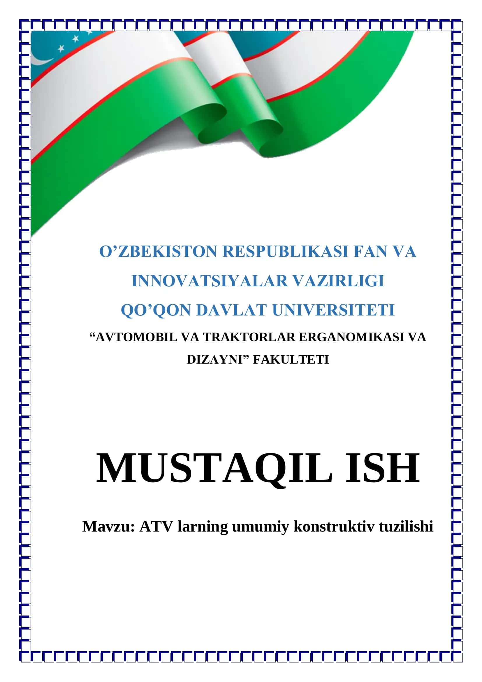 ATV larning umumiy konstruktiv tuzilishi