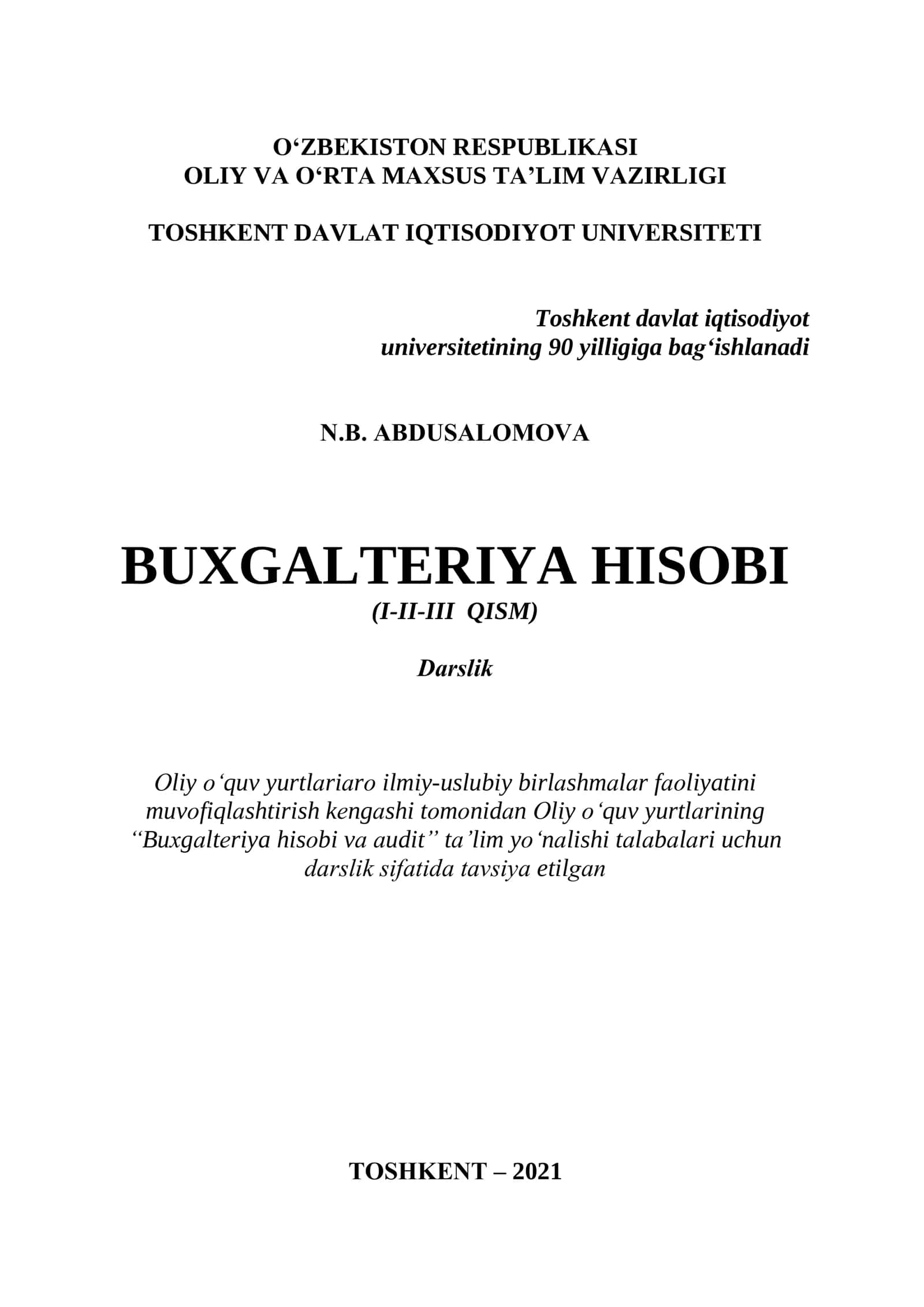 BUXGALTERIYA HISОBI