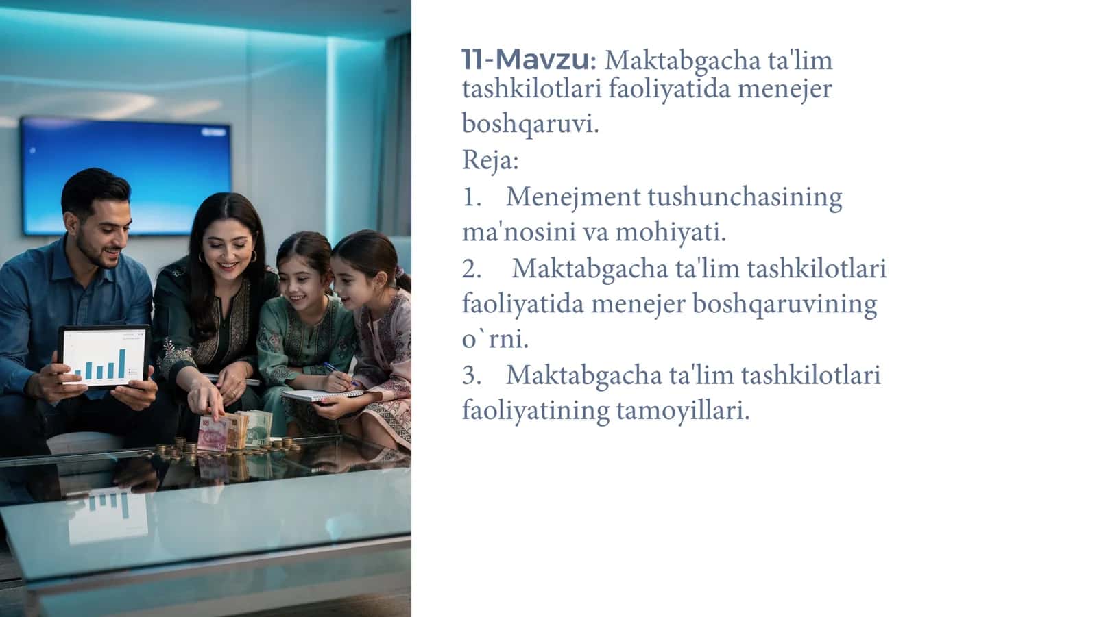 Maktabgacha ta'lim tashkilotlari faoliyatida menejer boshqaruv