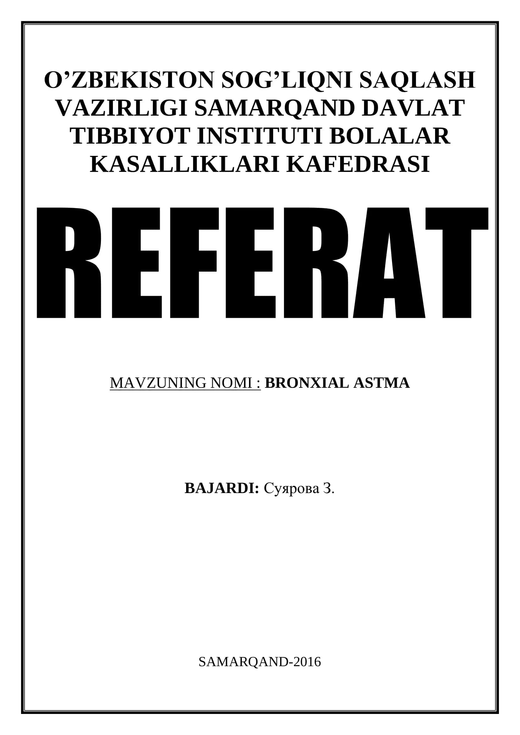 BRONXIAL ASTMA REFERAT