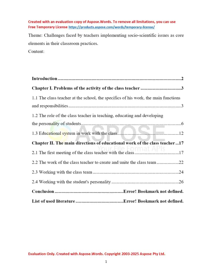 Challenges faced by teachers implementing socio-scientific issues as core elements in their classroom practices