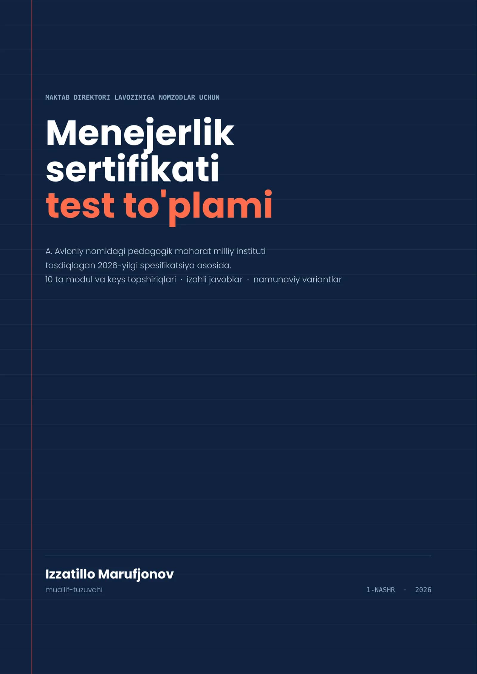 MENEJERLIK SERTIFIKATI — TEST TO'PLAMI