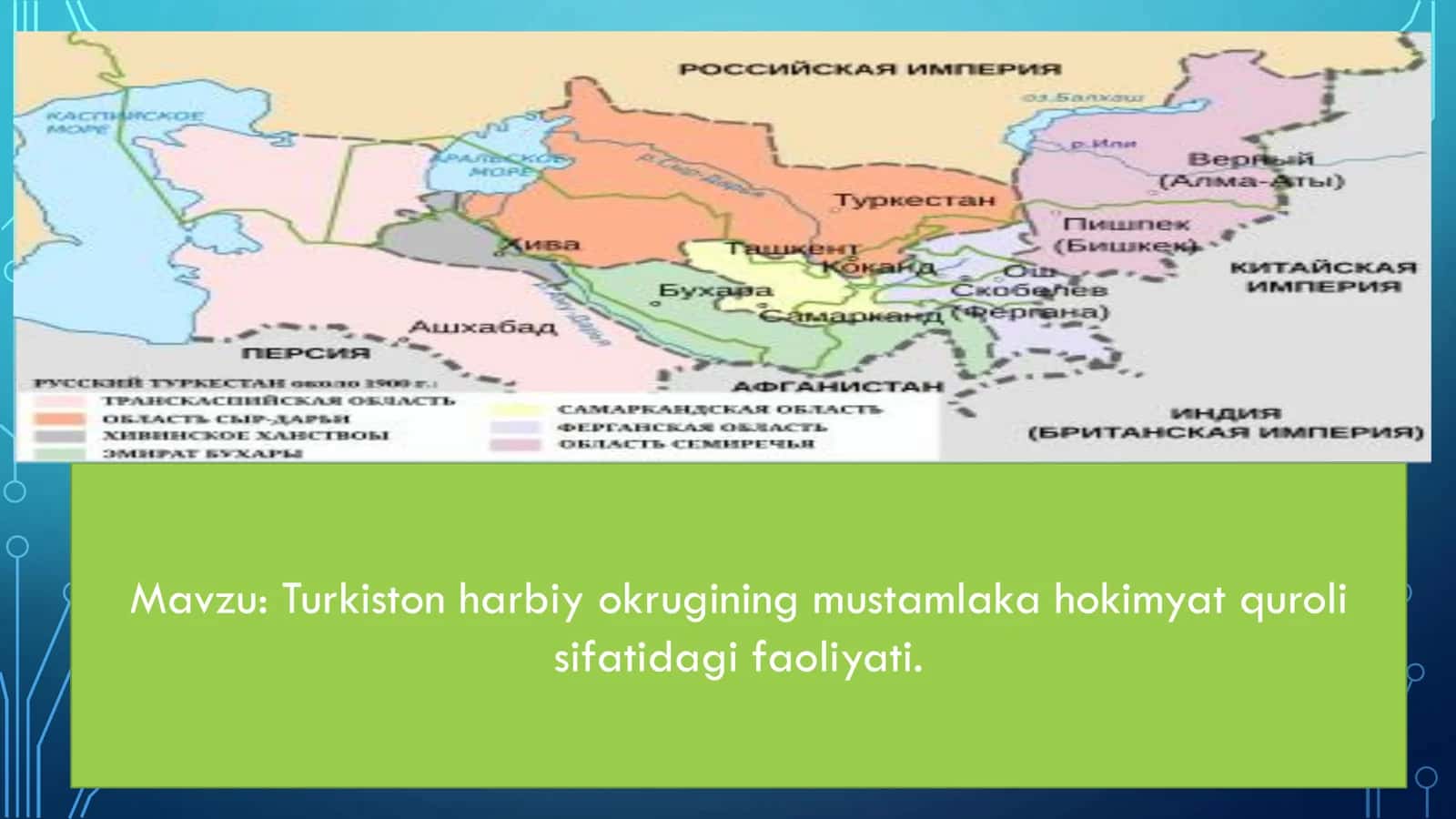 Turkiston harbiy okrugining mustamlaka hokimyat quroli sifatidagi faoliyati