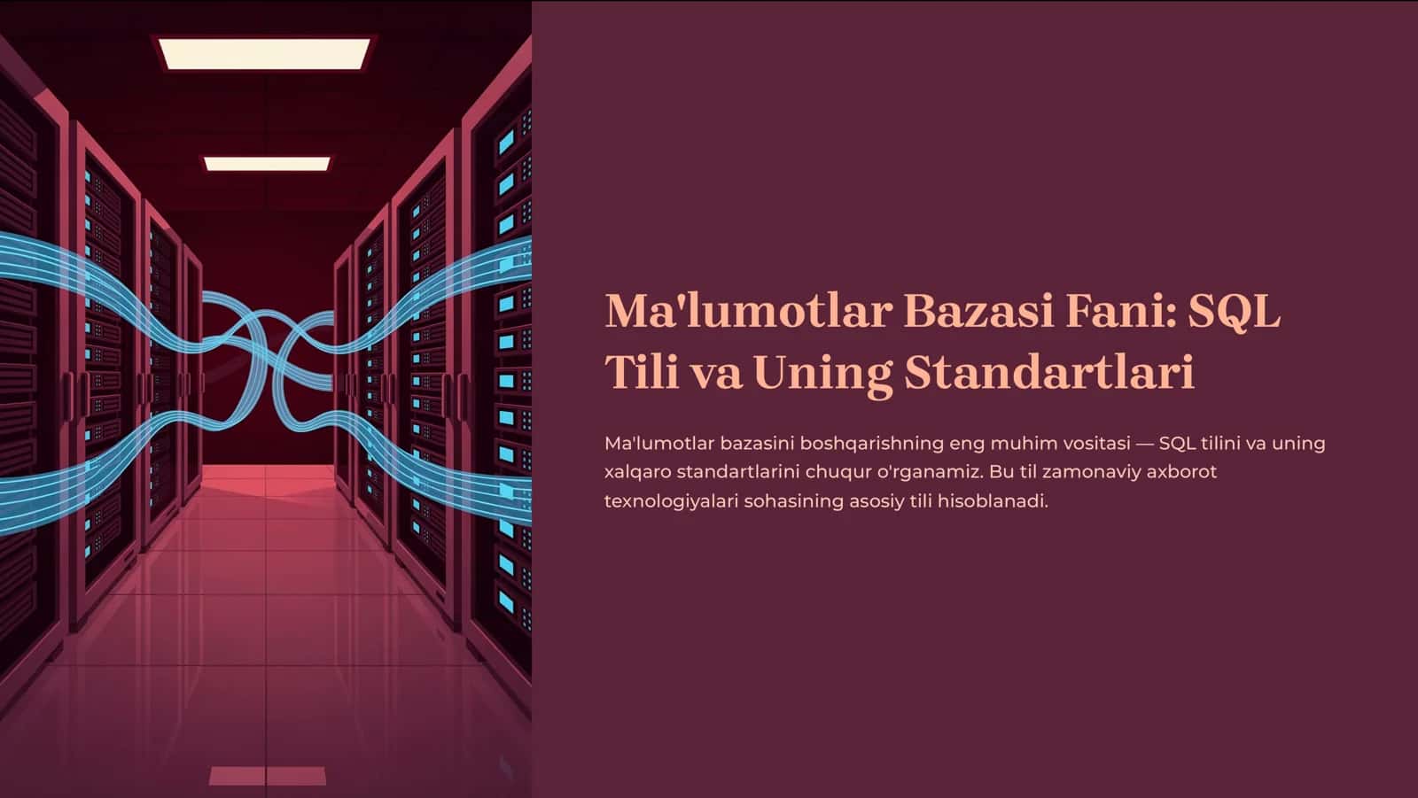 Ma'lumotlar Bazasi Fani: SQL