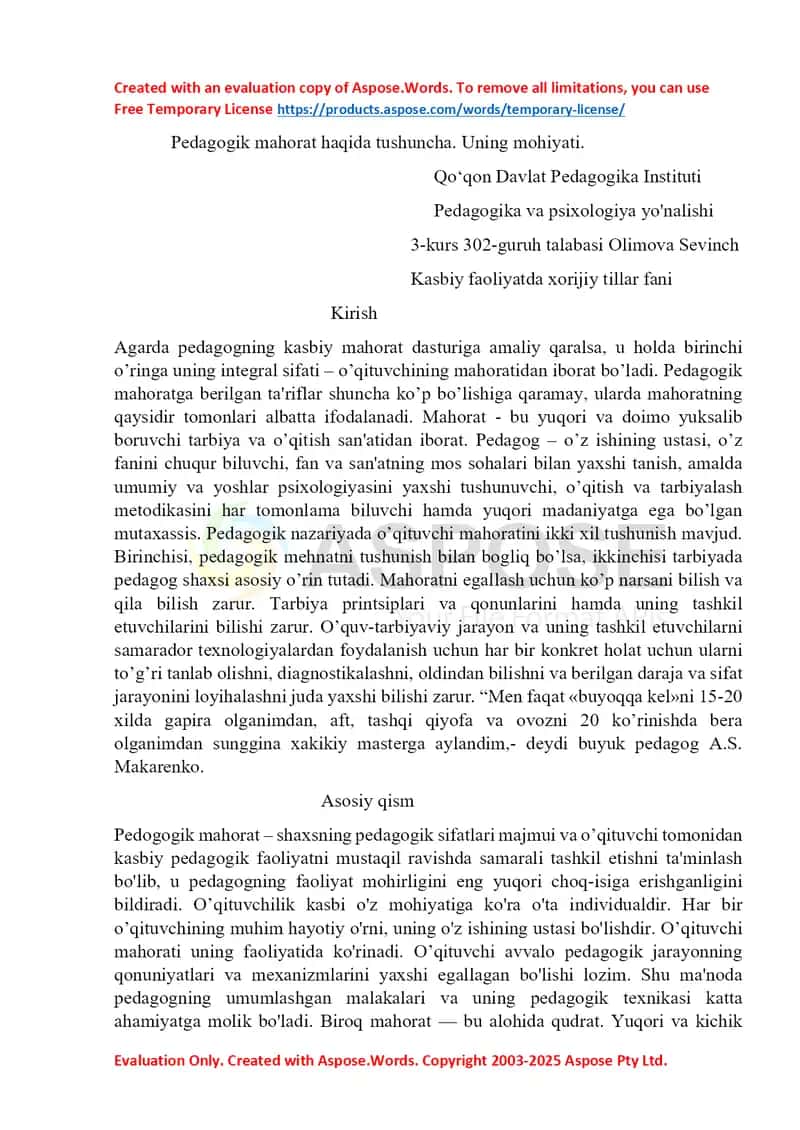 Pedagogik mahorat