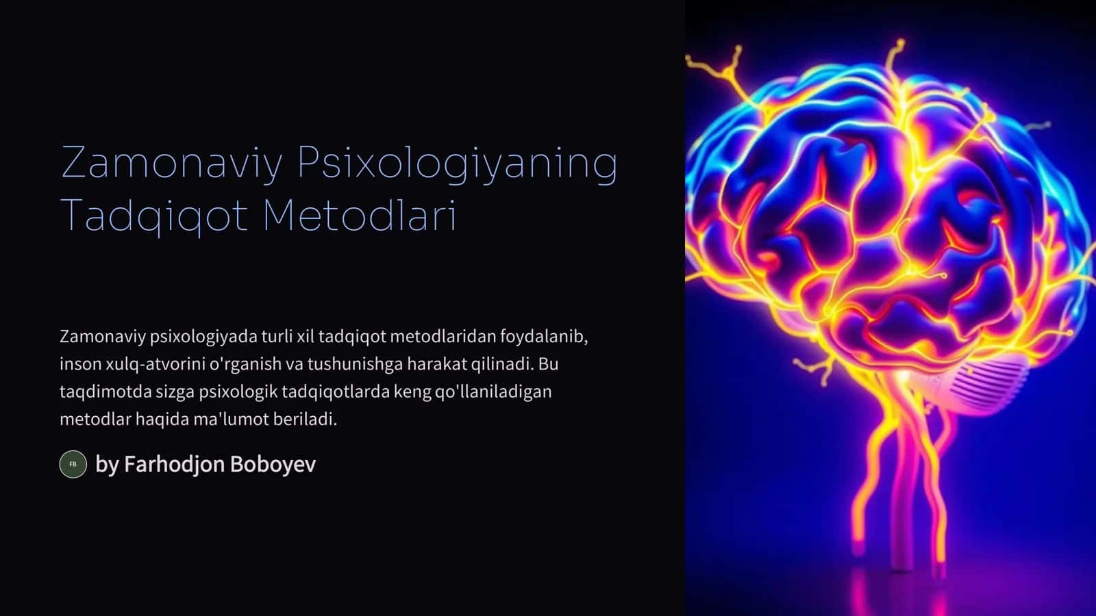 Zamonaviy Psixologiyaning Tadqiqot Metodlari