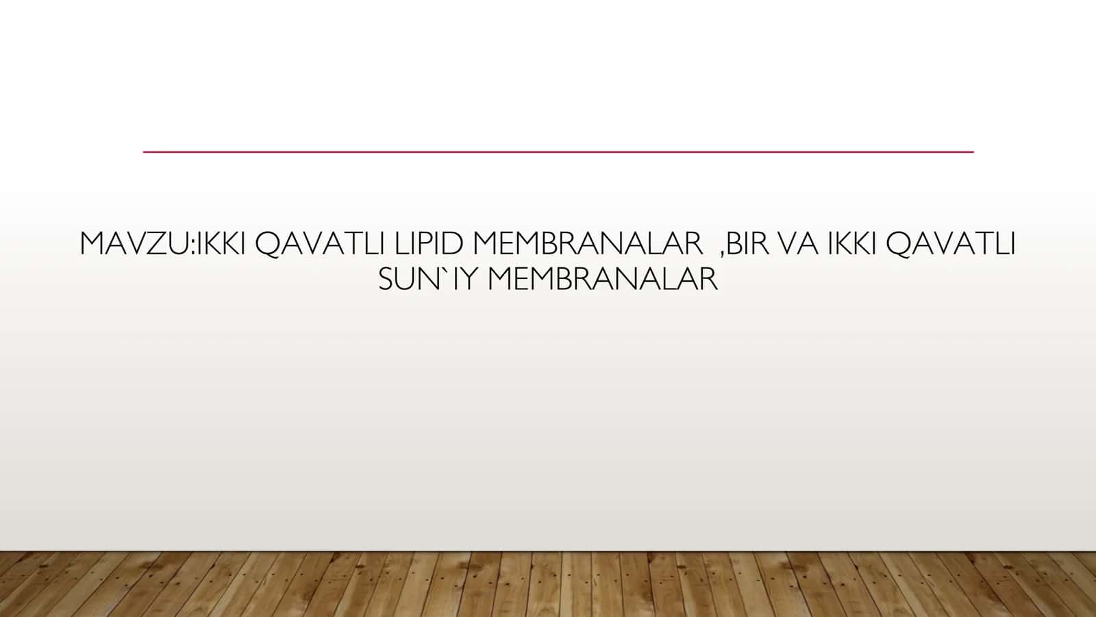 IKKI QAVATLI LIPID MEMBRANALAR,BIR VA IKKI QAVATLI SUN`IY MEMBRANALAR