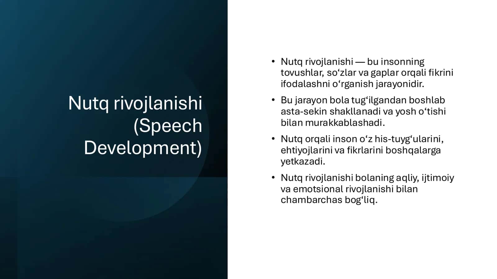 Nutq rivojlanishi