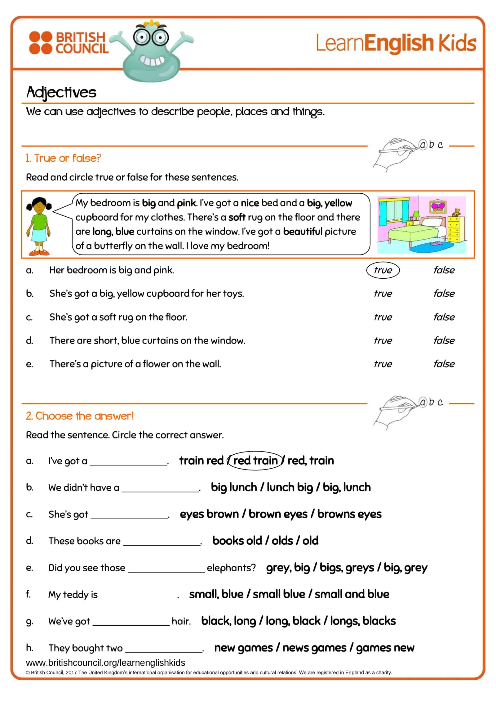 Adjectives Worksheet