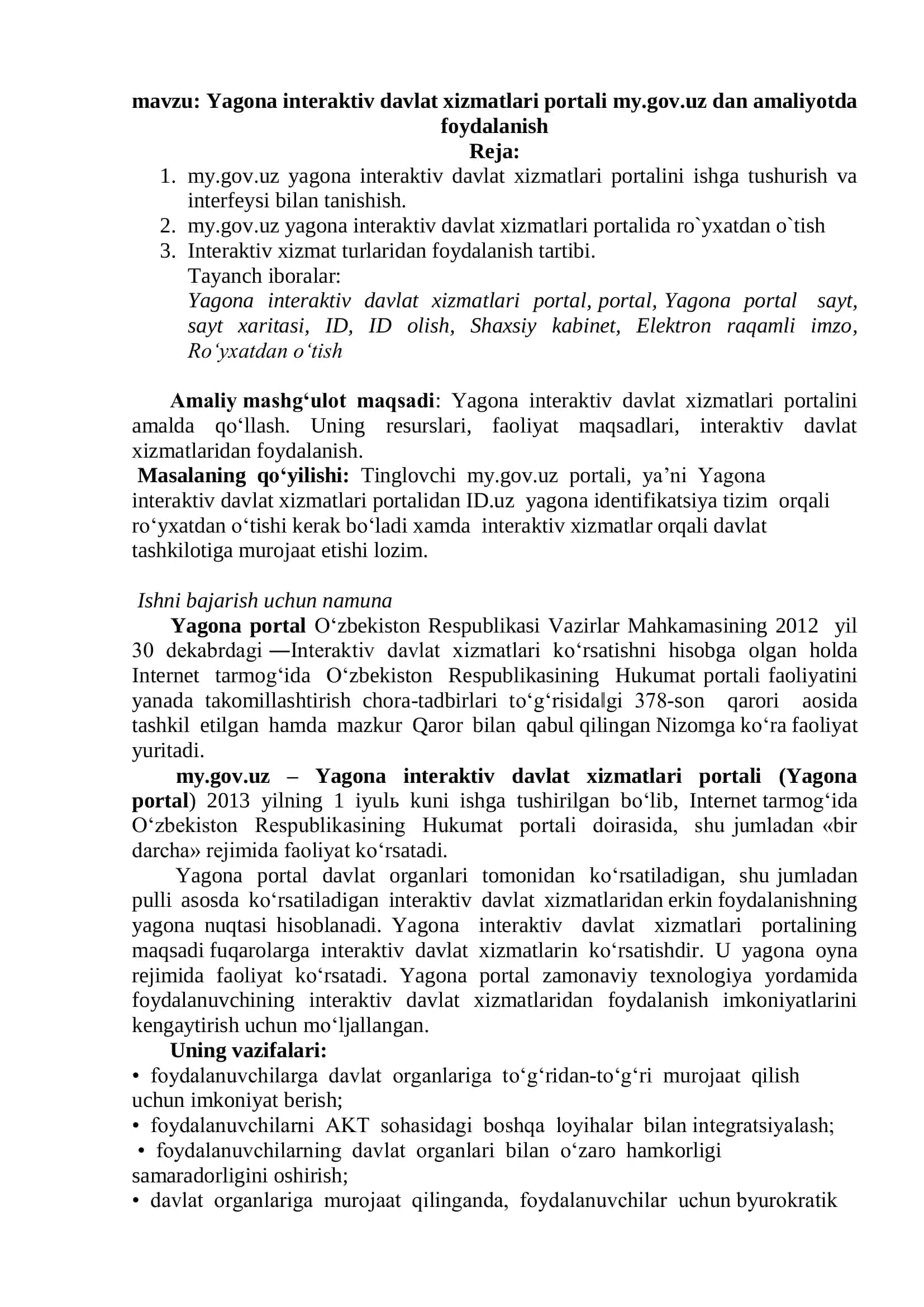 Yagona interaktiv davlat xizmatlari portal