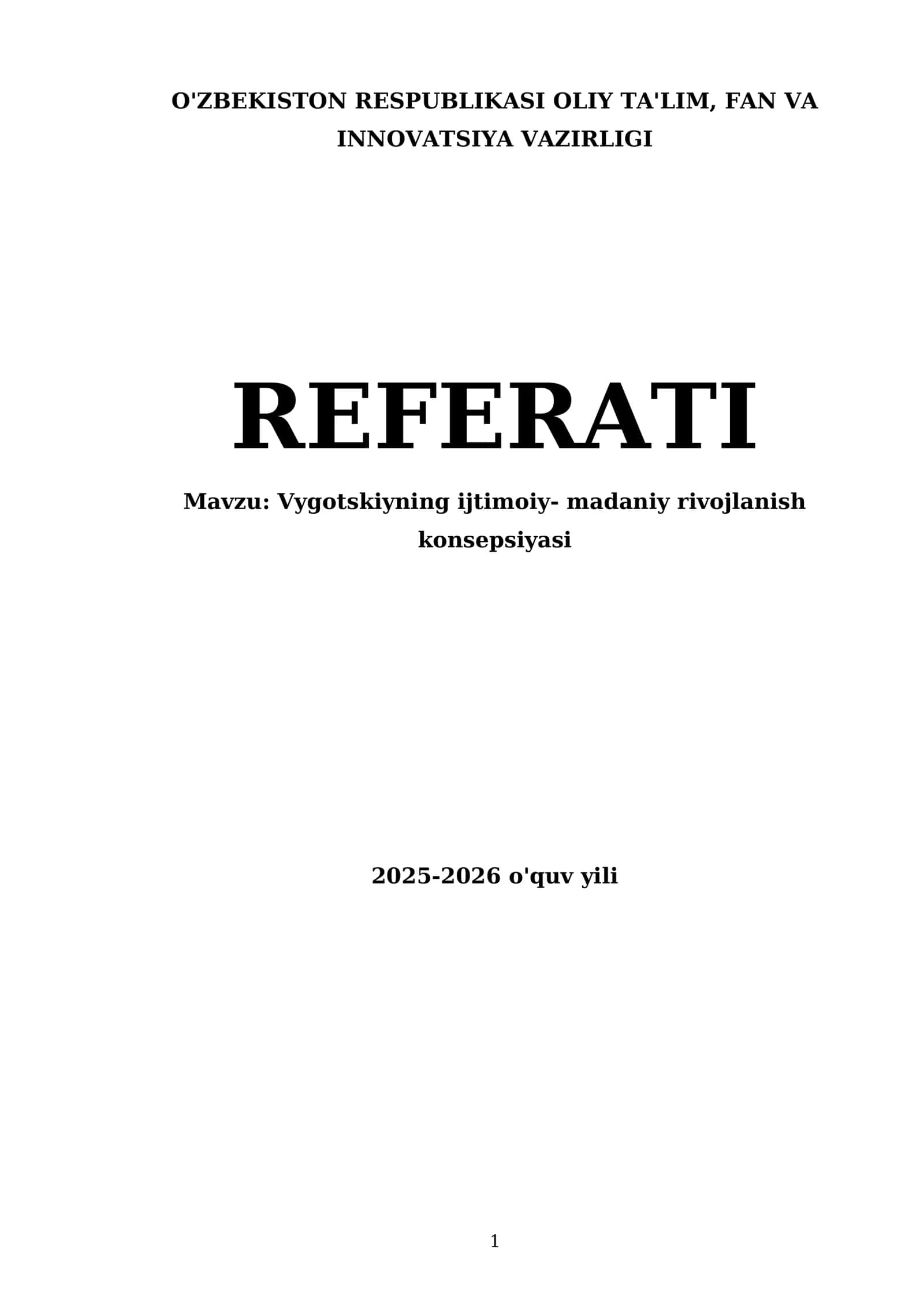 Vygotskiyning ijtimoiy-madaniy rivojlanish konsepsiyasi