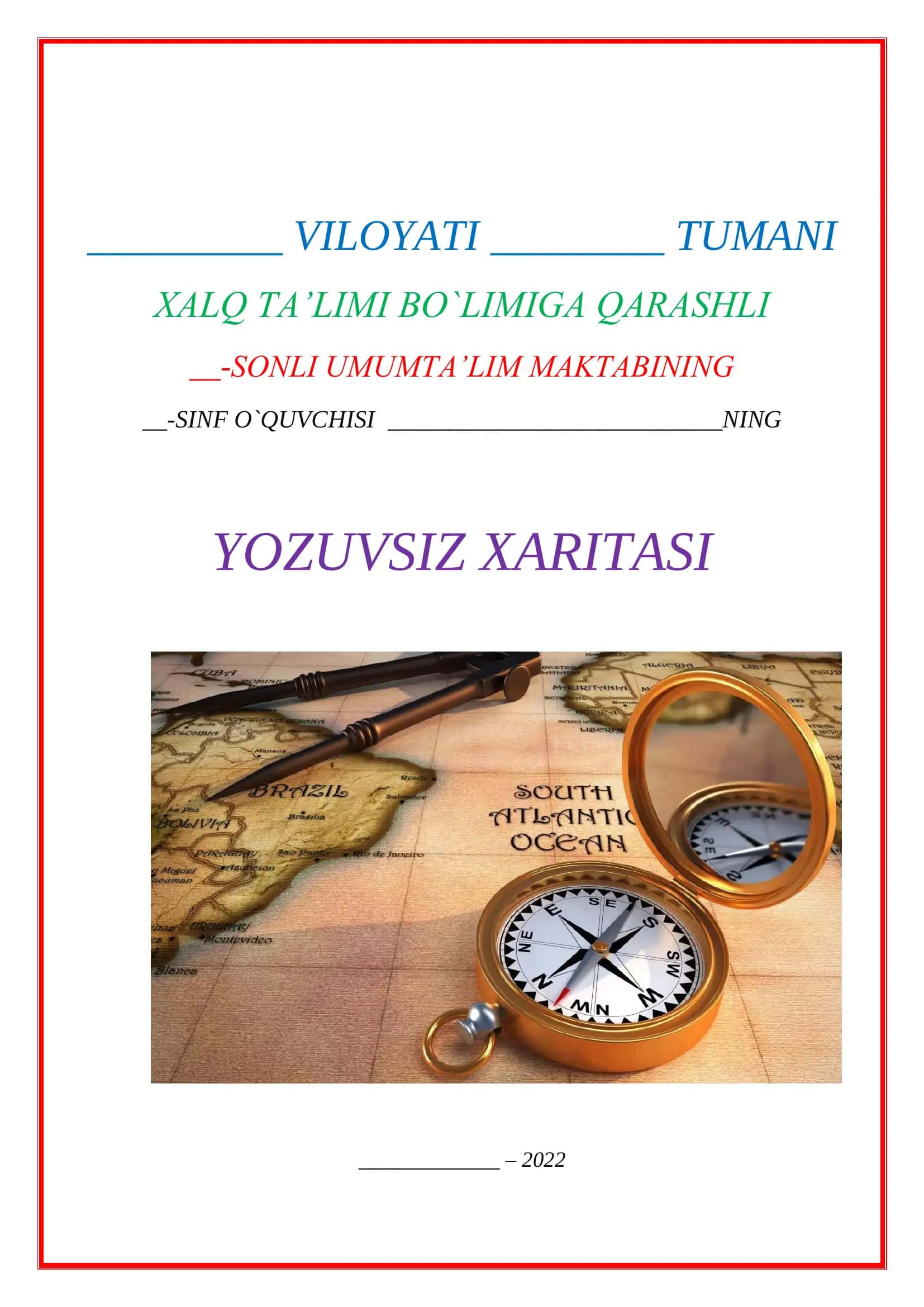 YOZUVSIZ XARITASI