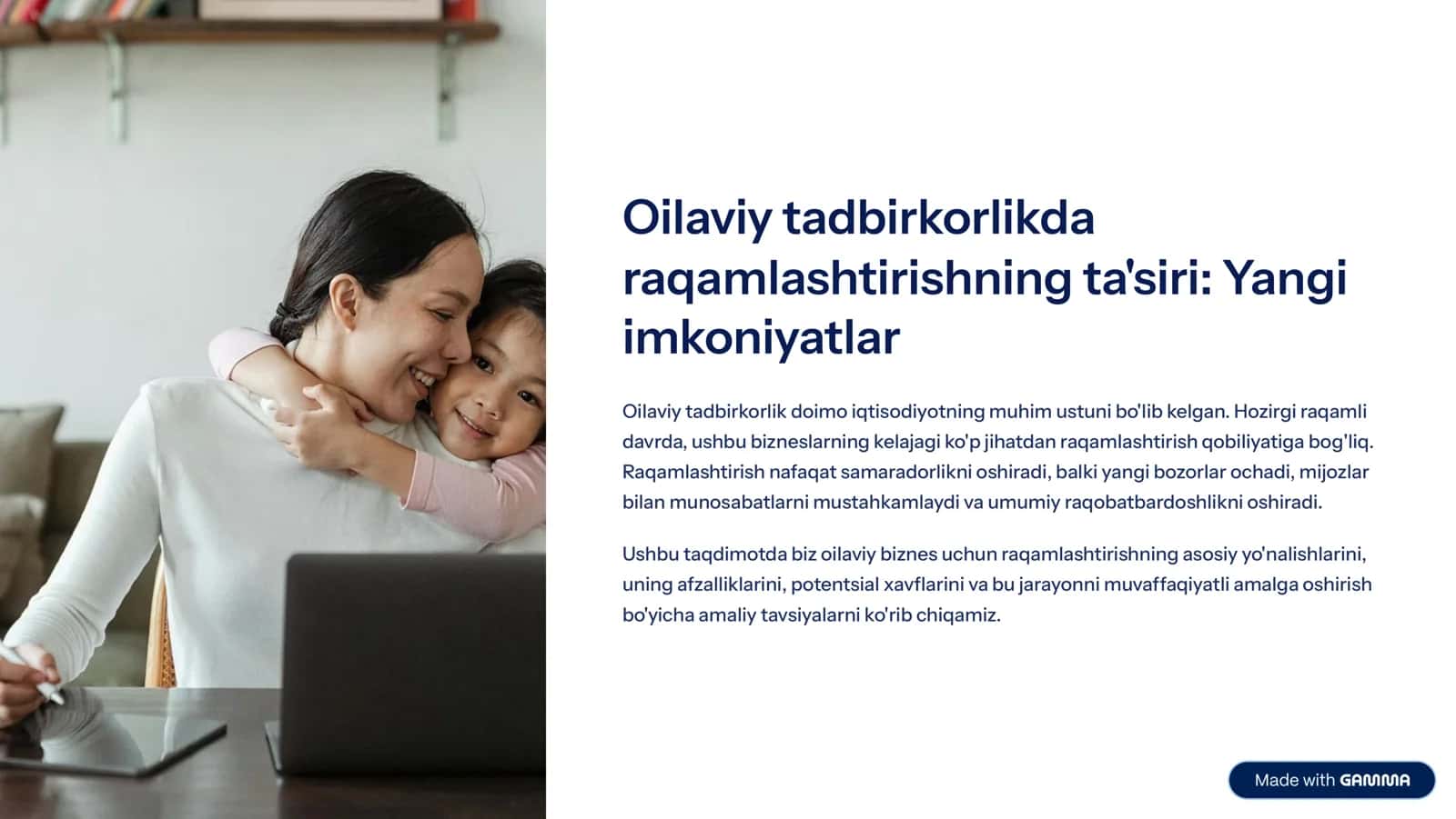 Oilaviy tadbirkorlikda raqamlashtirishning ta'siri: Yangi imkoniyatlar