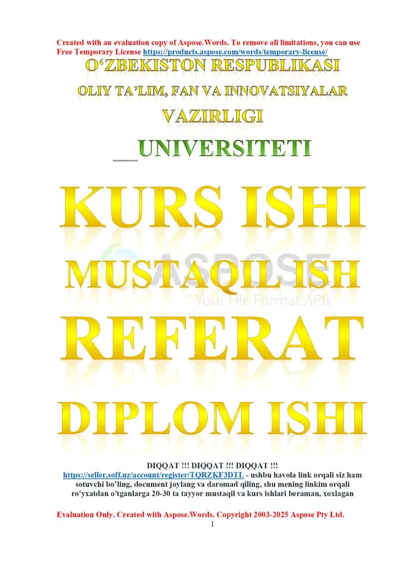 Covid-19 pandemiyasining O’zbekiston iqtisodiyotiga ta’siri (kurs ishi)